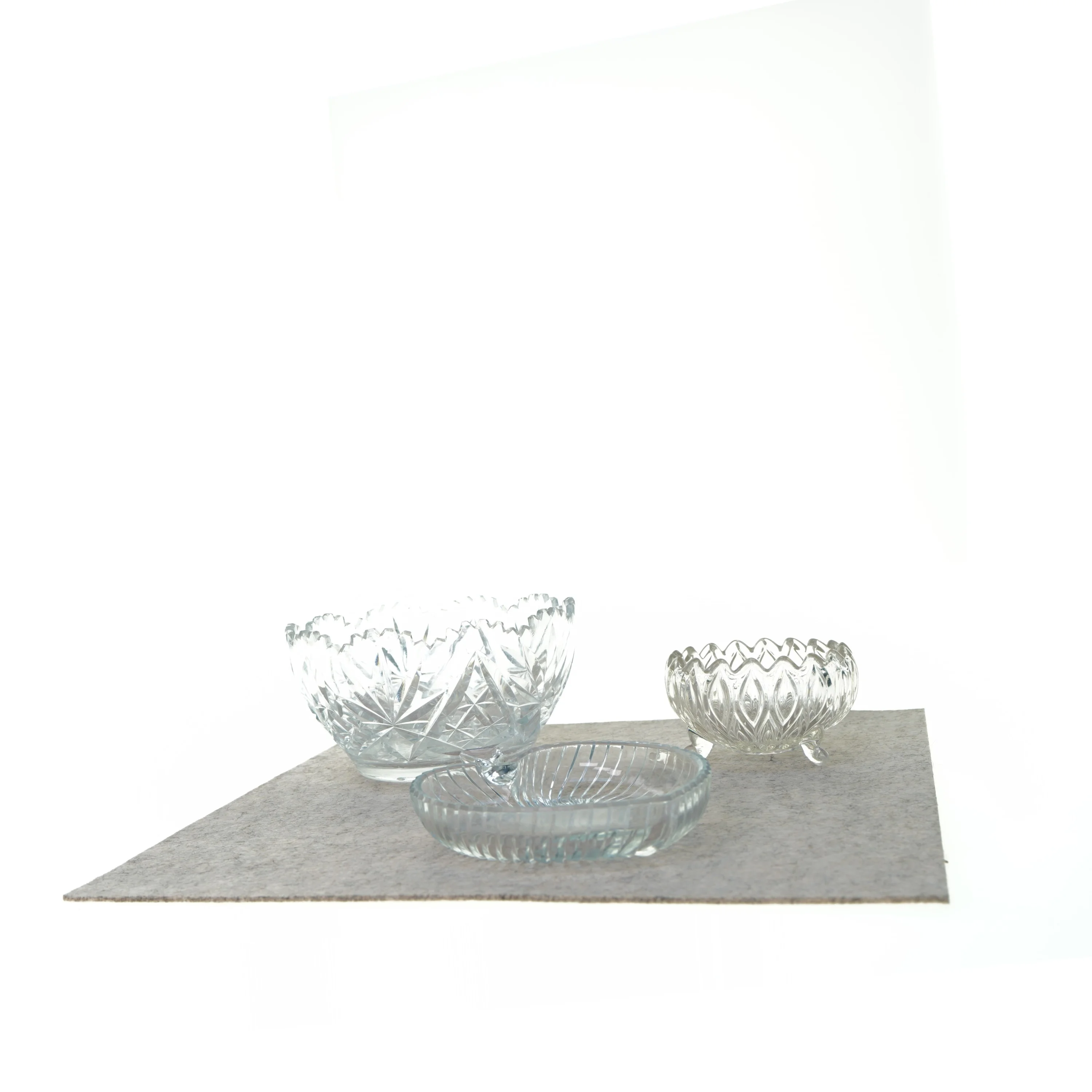3 stk krystal skåle