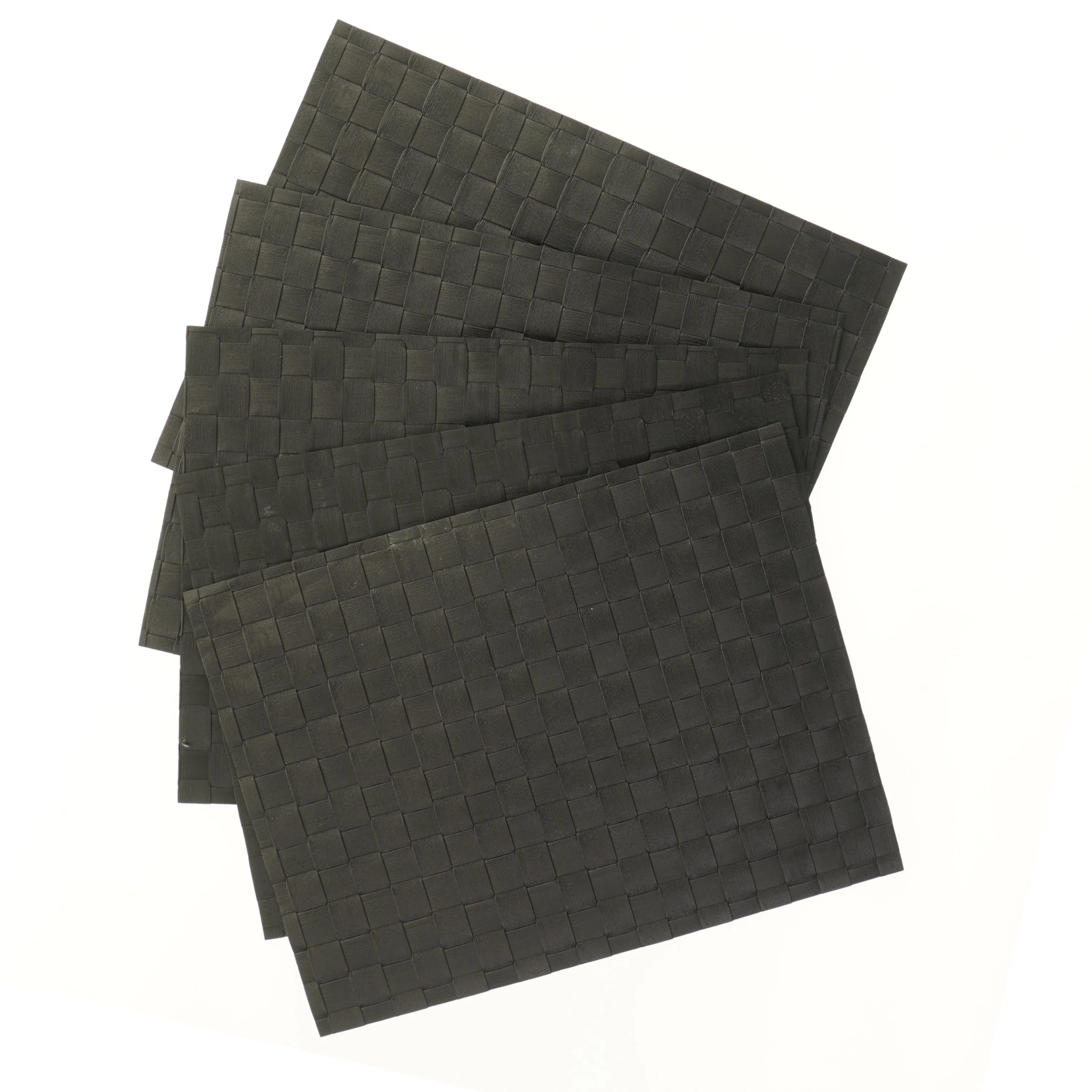 Sæt af sorte dækkeservietter (str. 5 stk 40x31 cm)