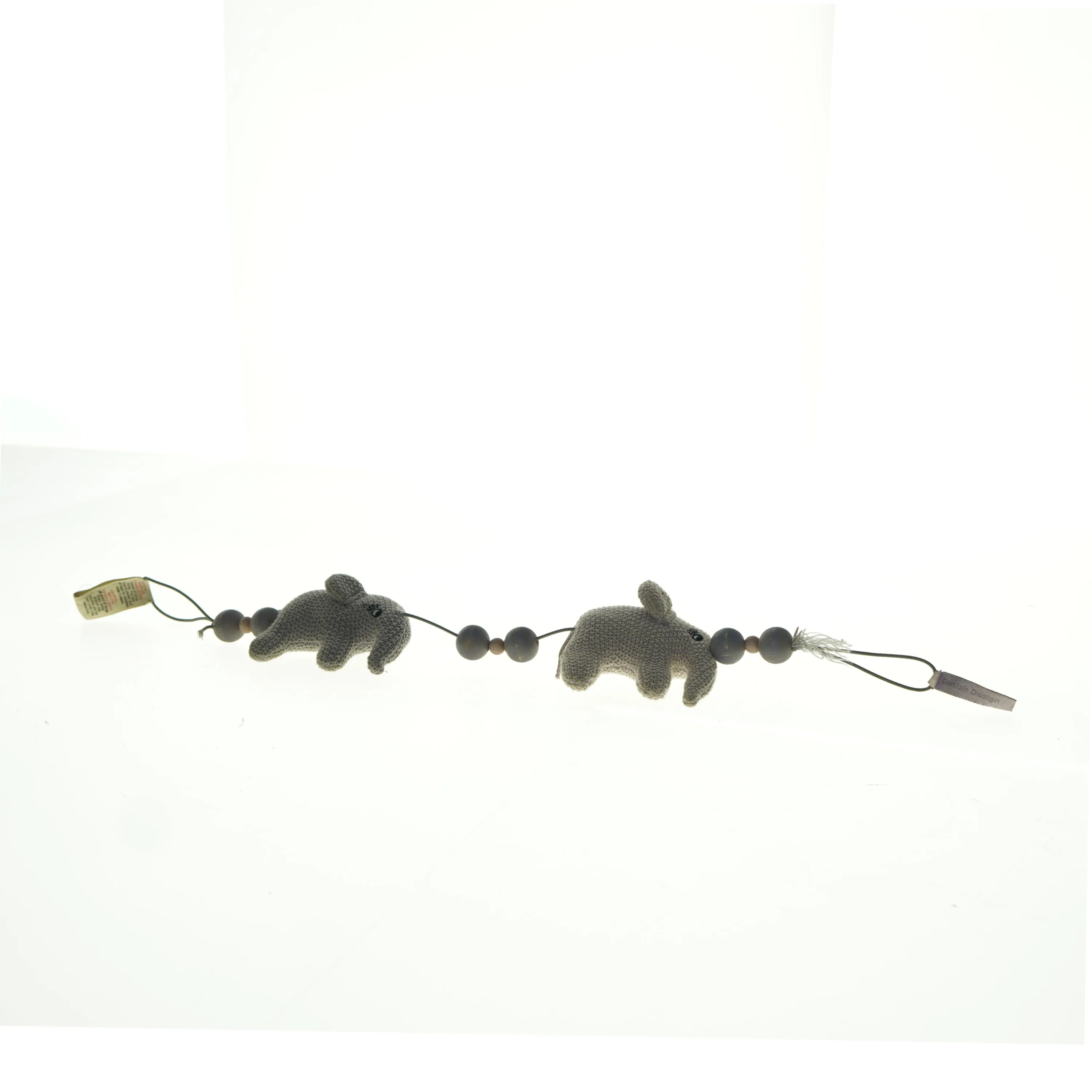 Smallstuff Barnevognsuro med strikkede elefanter (str. 50 x 7 cm)