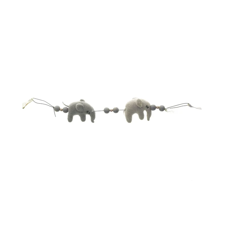 Barnevognsuro med strikkede elefanter fra Smallstuff (str. 50 x 7 cm)