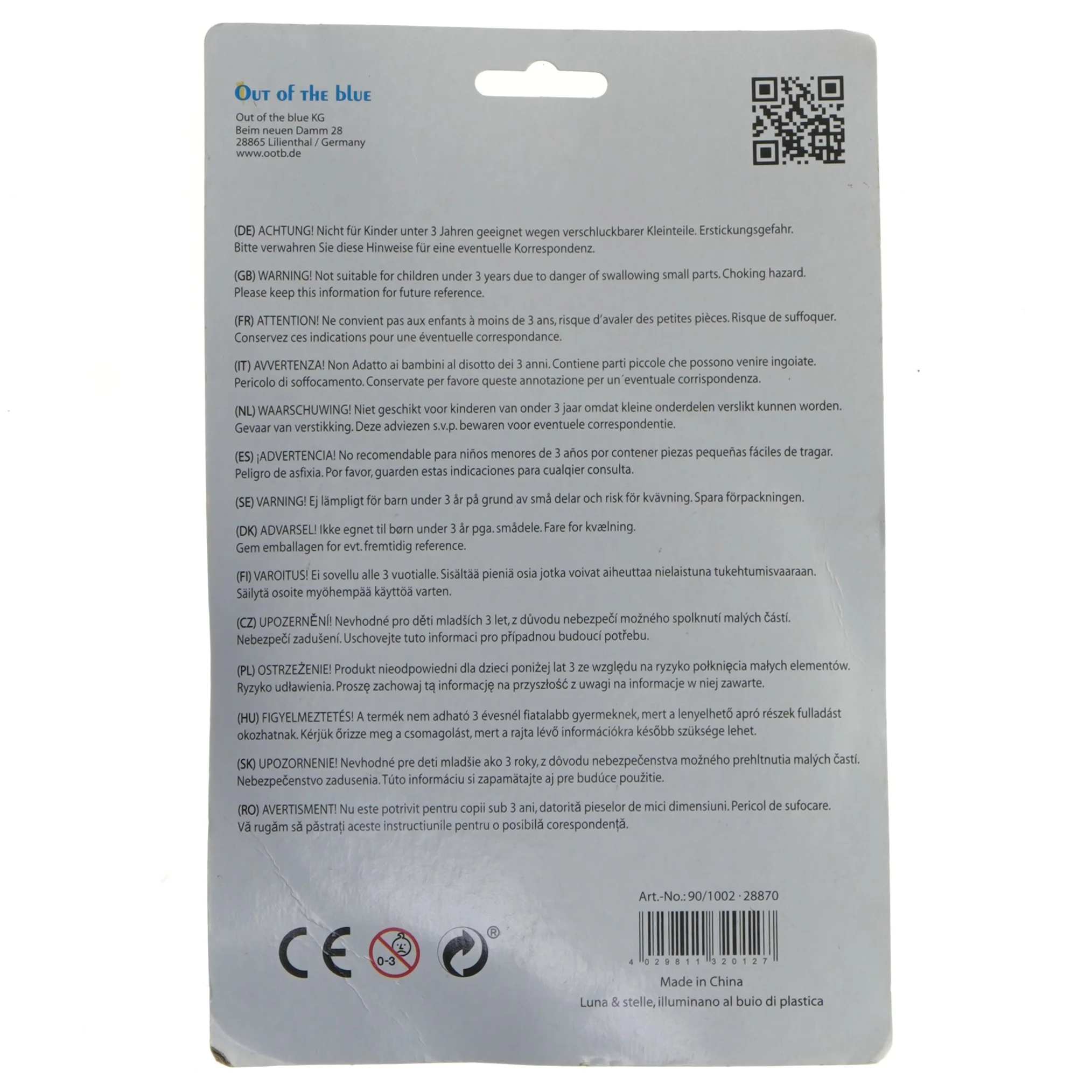 Selvlysende måne- og stjernesæt fra Out Of The Blue (str. 12 cm)