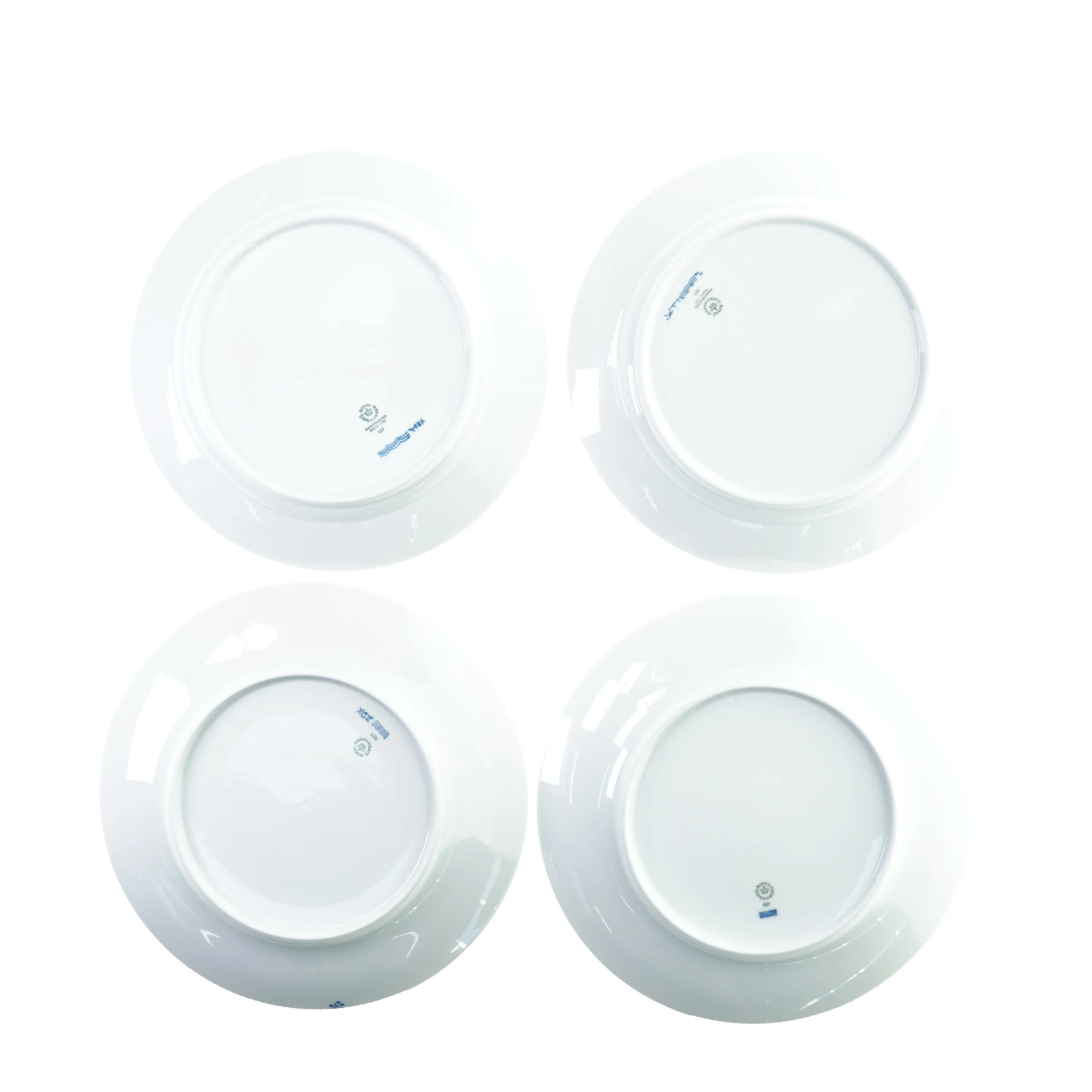 Royal Copenhagen tallerkener musselmalet, prinsesse, blå elements, hvid elements (str. 27 cm)