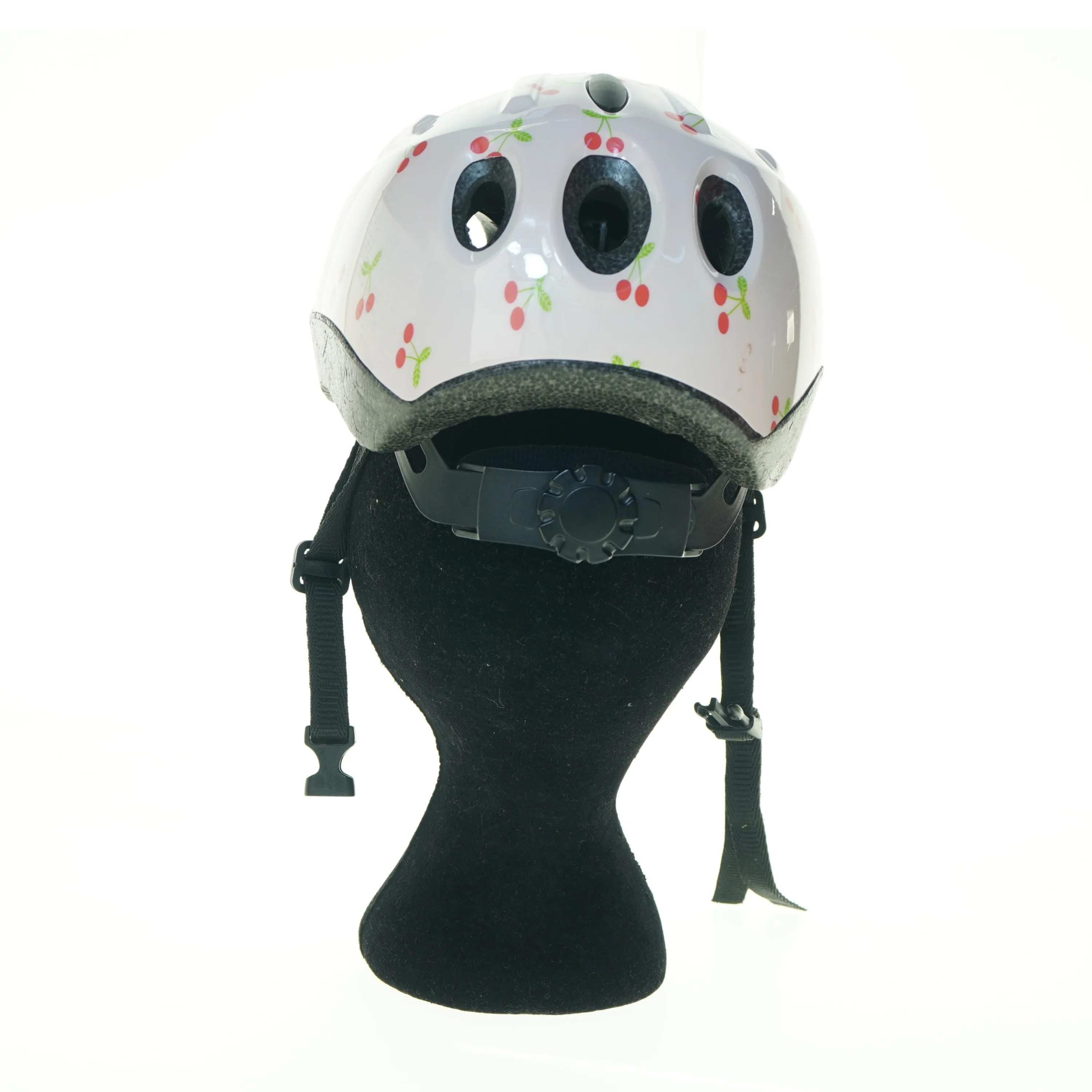 Børnecykelhjelm med kirsebærmotiv (str. 47 til 53 cm)