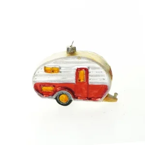 Julekugle, campingvogn (str. 10 x 7 cm)
