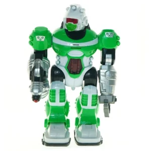 Grøn og sølvfarvet robotlegetøj (str. 24 x 17 cm)