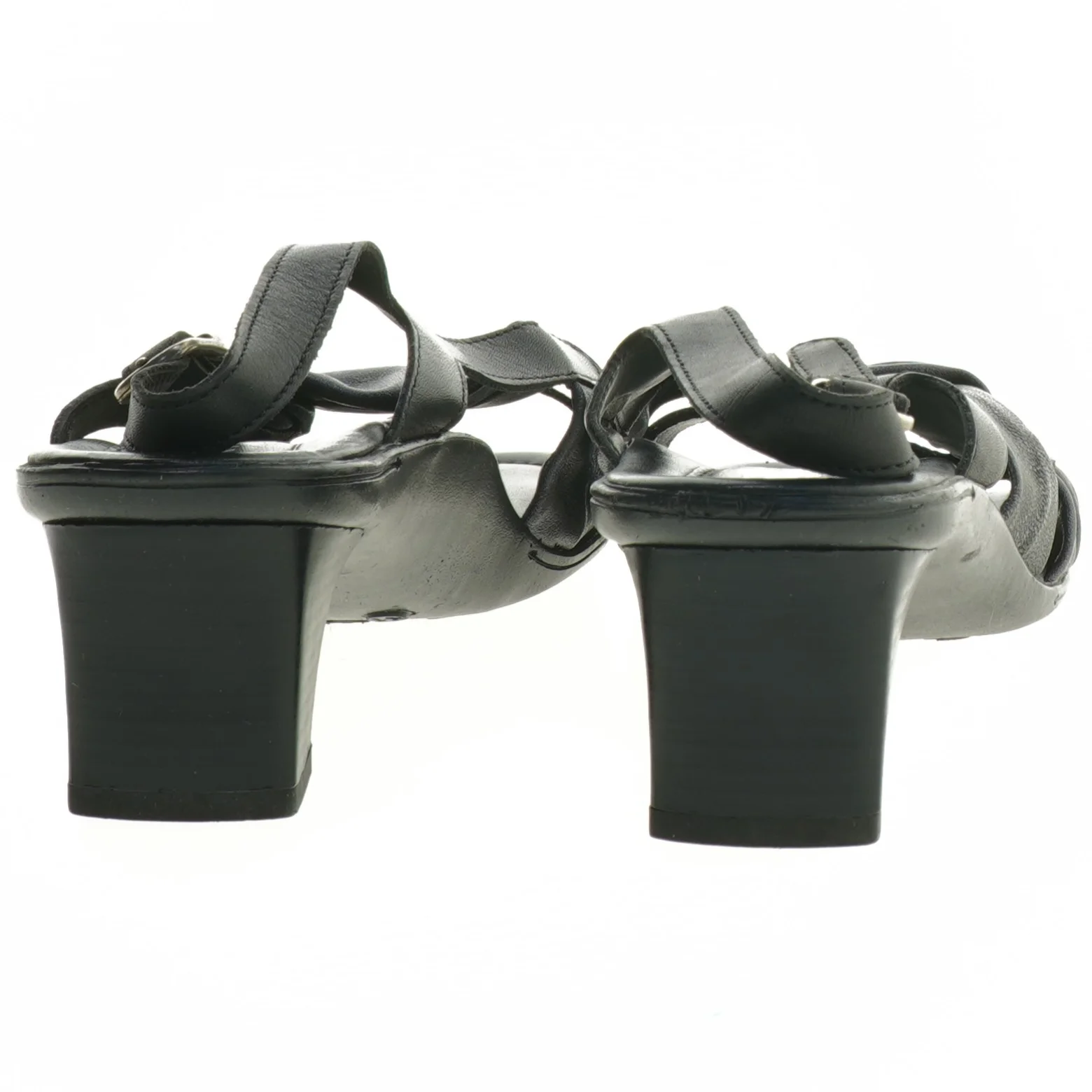 Sorte hælsandaler (str. 41 )