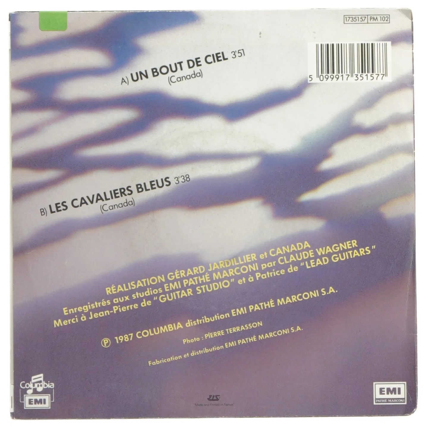 Canada - Un Bout De Ciel vinyl single fra EMI