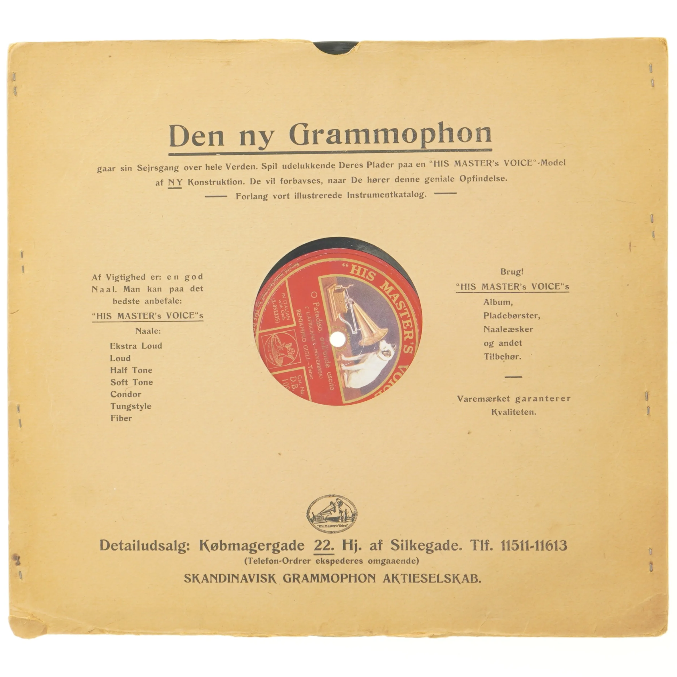 Gammel Grammofonplade (str. 33 x 29 cm)