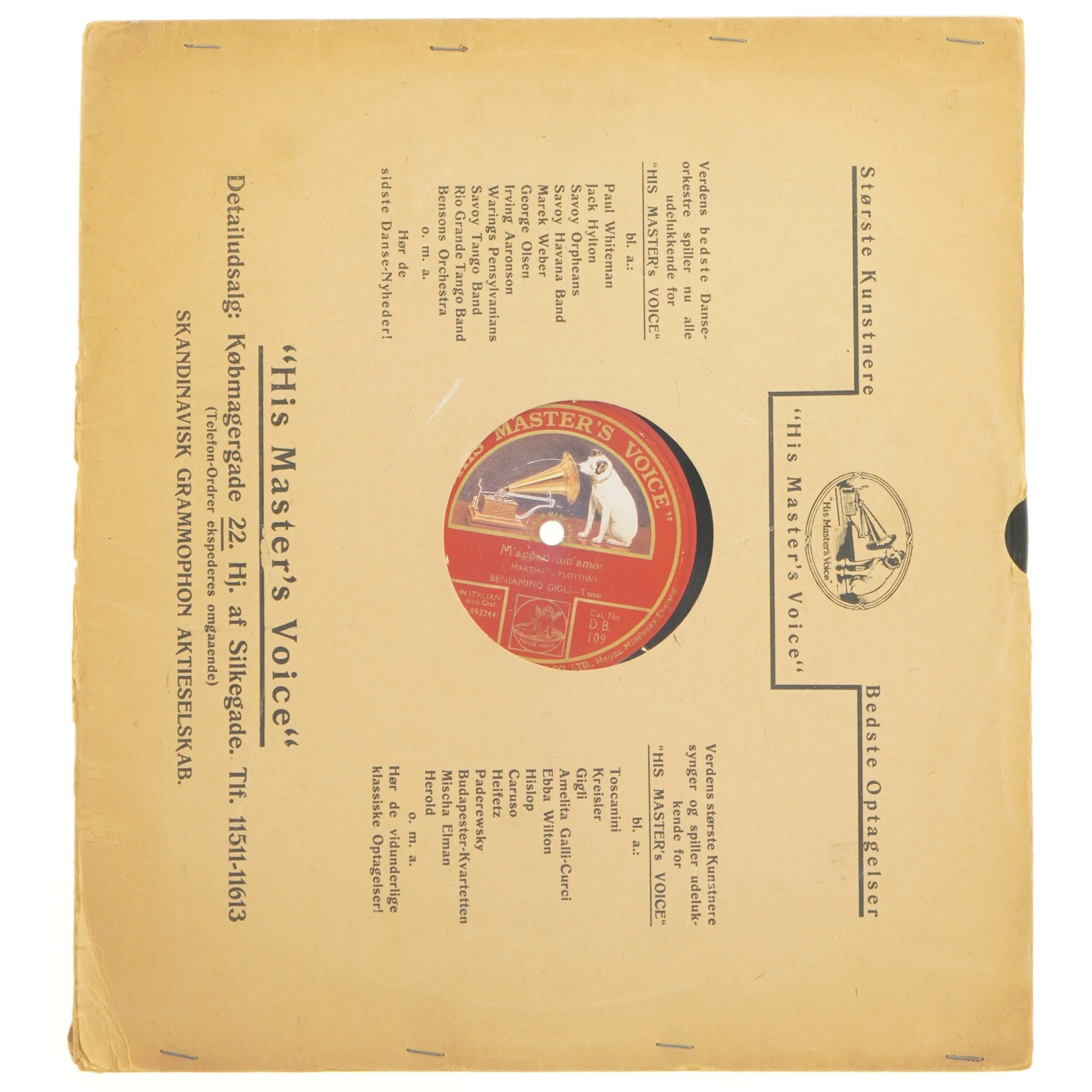 Gammel Grammofonplade (str. 33 x 29 cm)