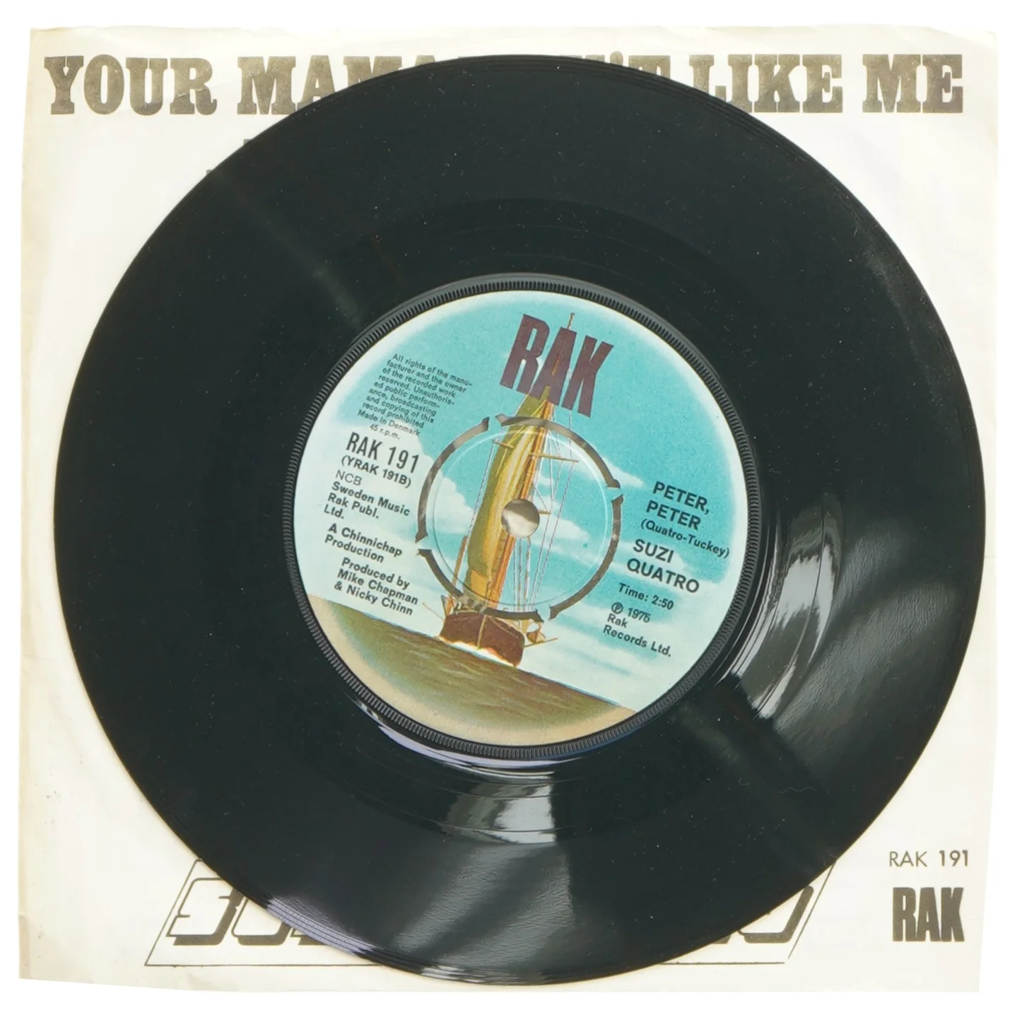 Suzi Quatro single - Your Mama Won't Like Me fra RAK Records