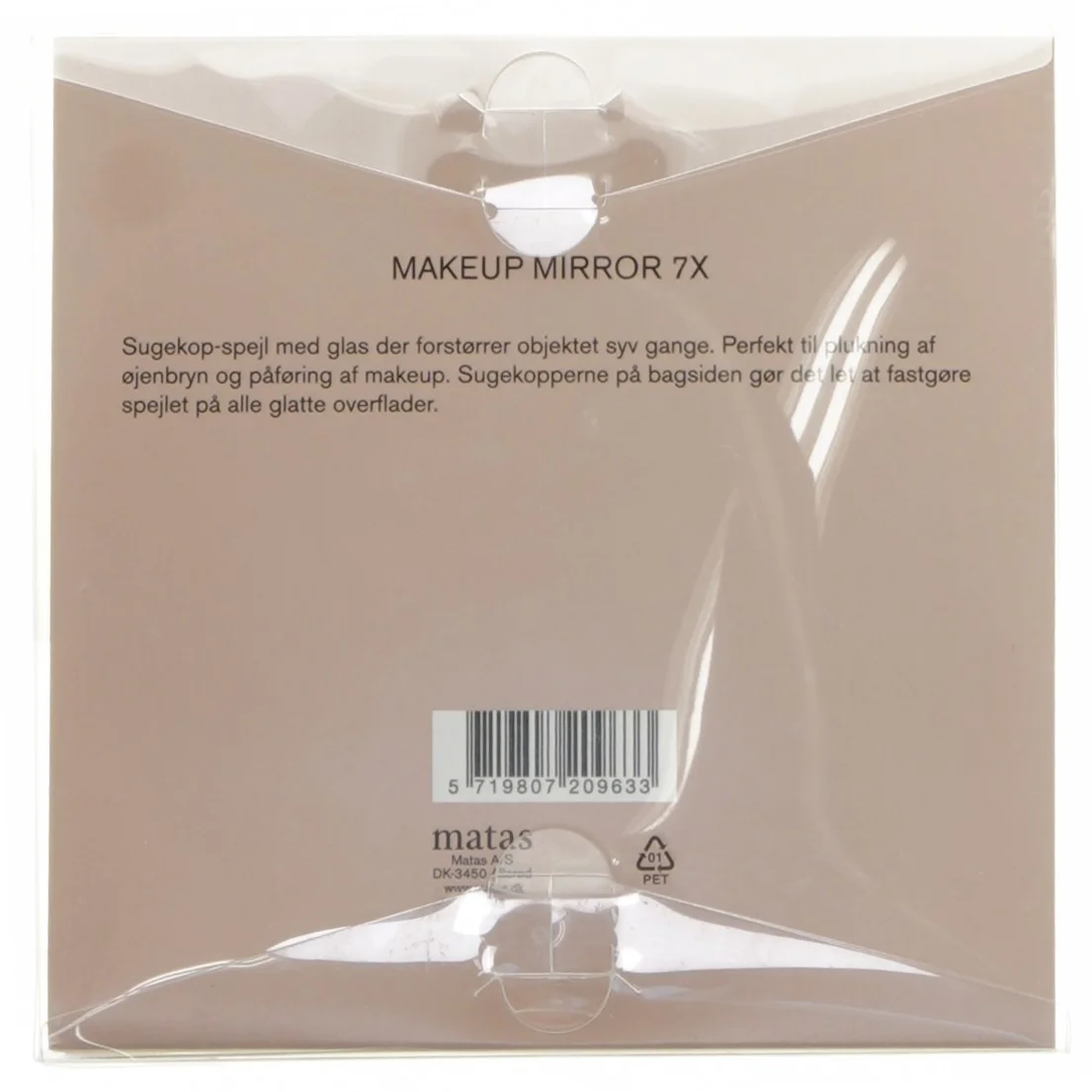 Makeup spejl med sugekop fra Matas (str. Ø 13,5 cm)