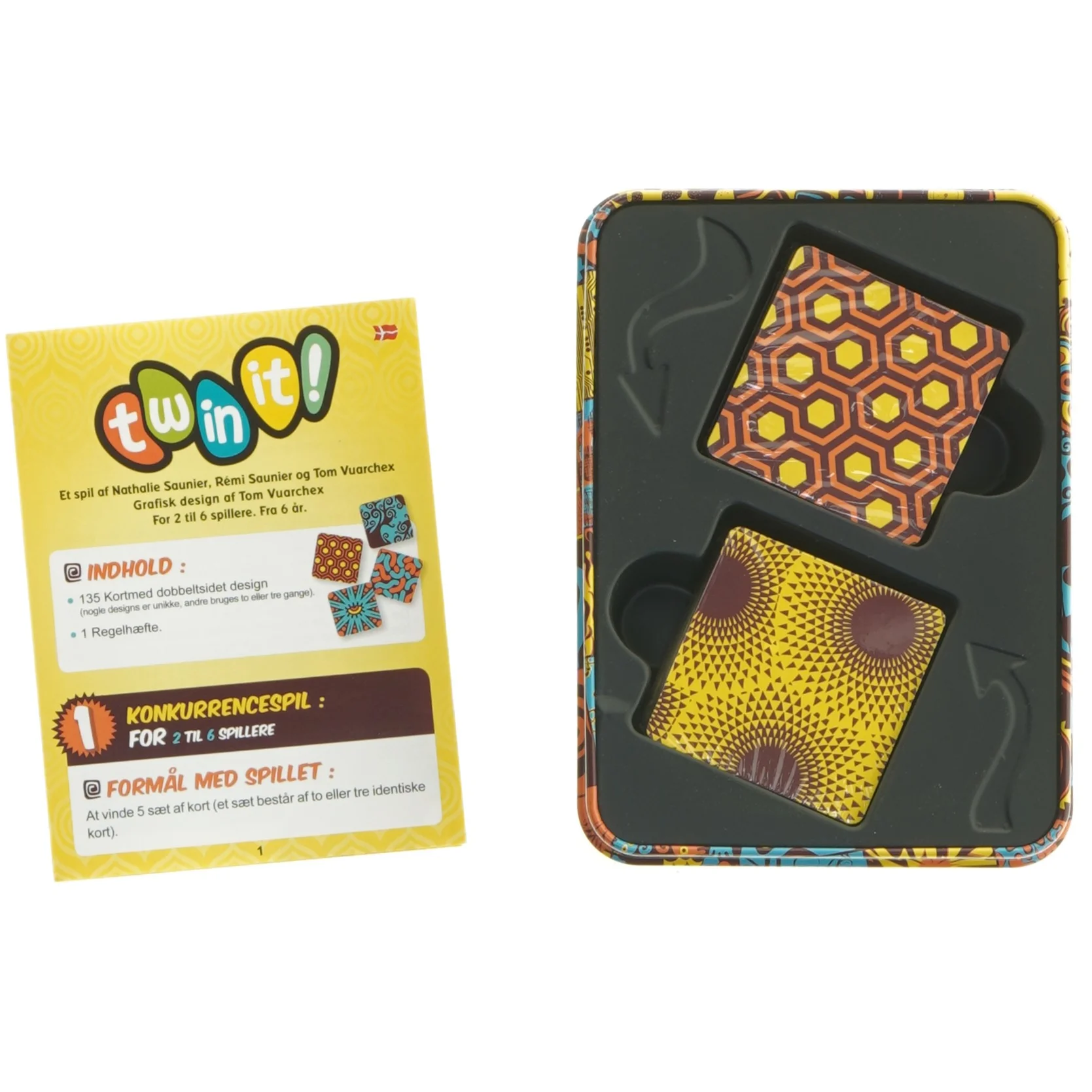 Spilleæske med farverigt mønster