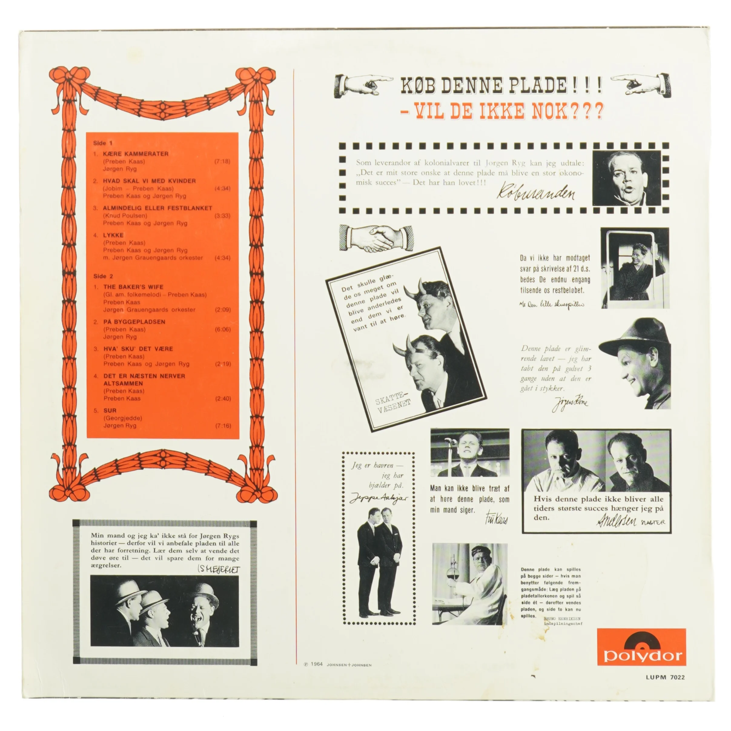 Vintage LP-vinylplade (str. 31 x 31 cm)