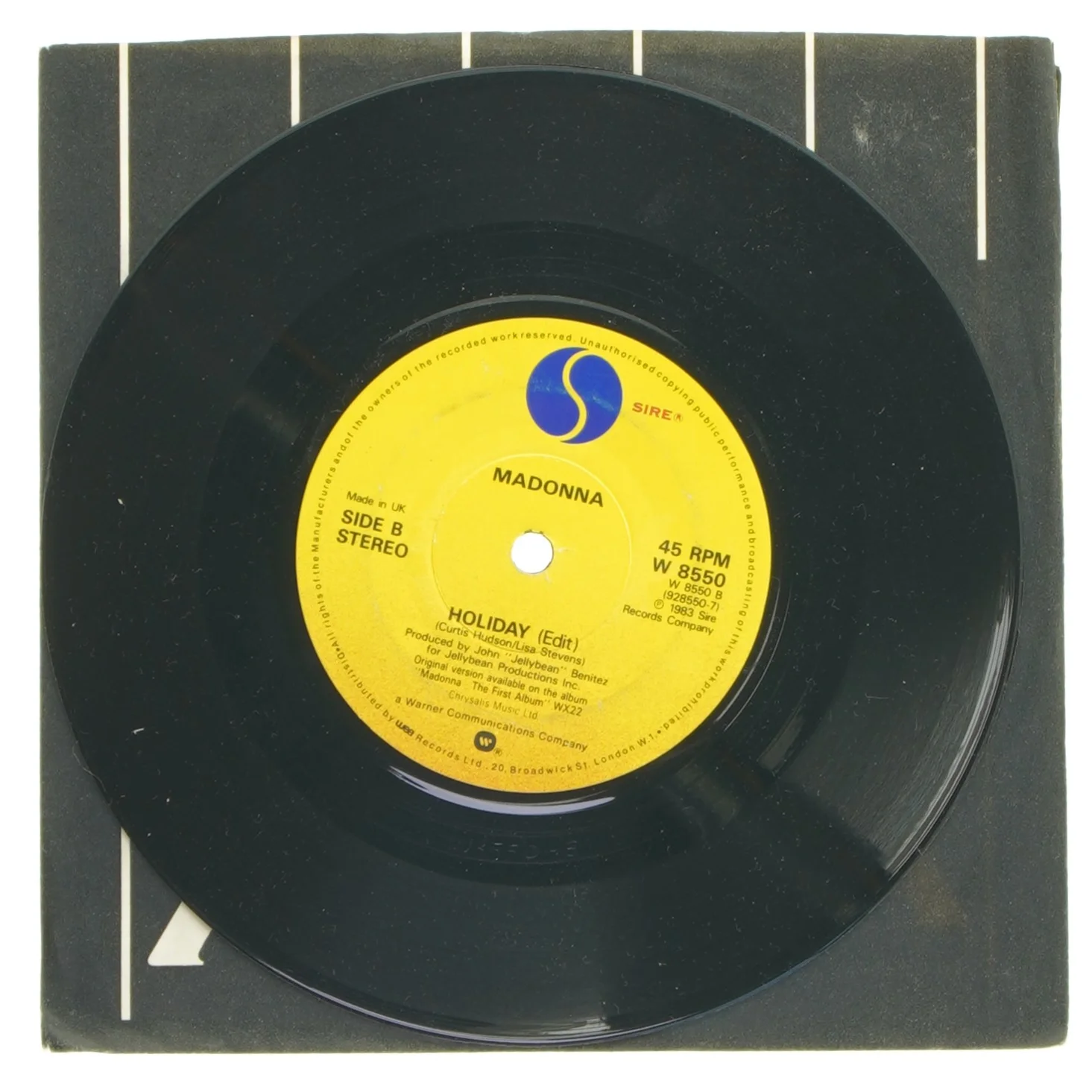 Madonna 7" Single Vinyl - Holiday/True Blue fra Sire