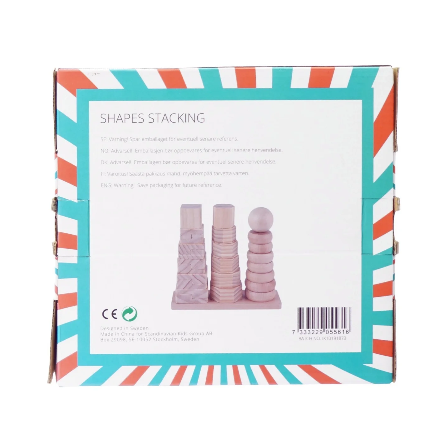 Bygge klodser fra Shapes Stacking Wood Little (str. 23 x 8 x 21 cm)