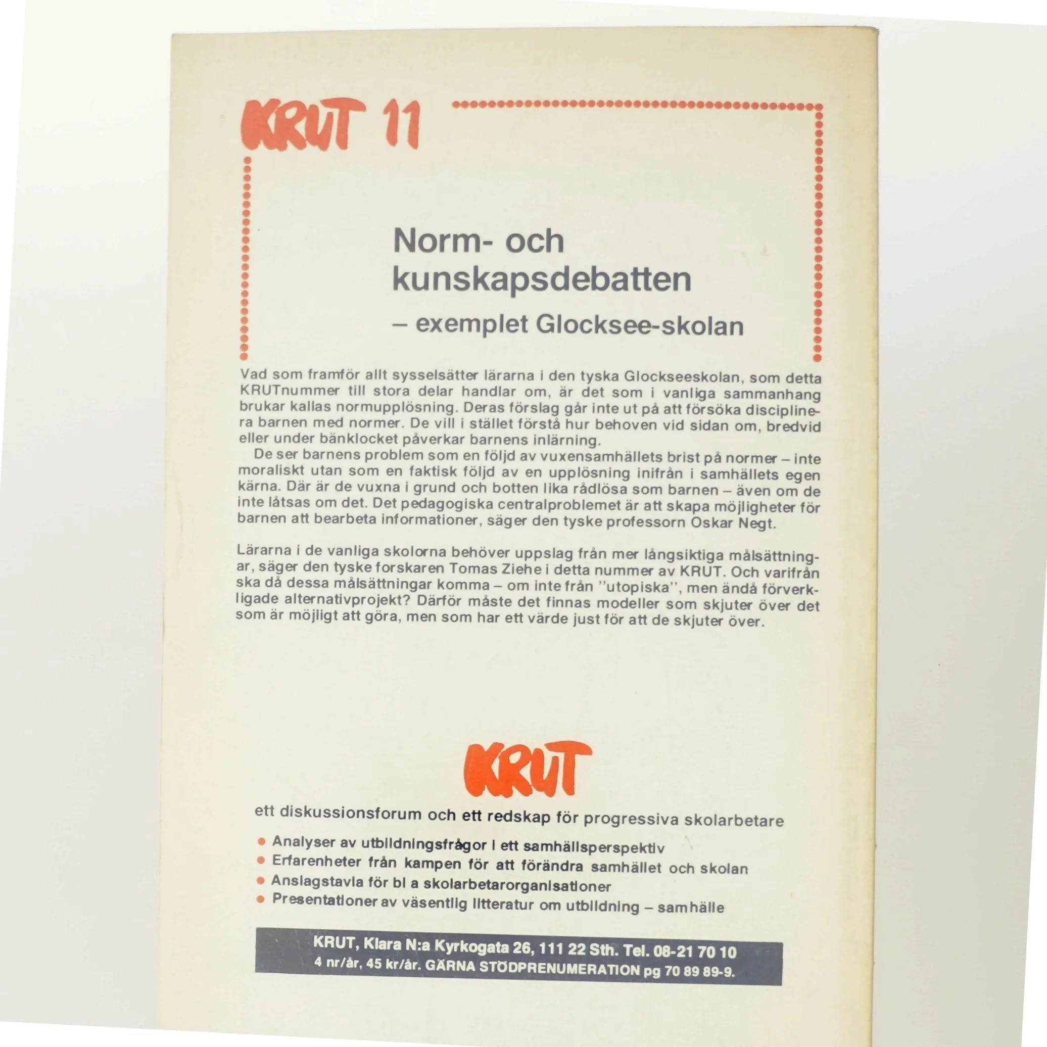 Vart har alla snälla barn tagit vägen? - Norm- och kunskapsdebatten – exemplet Glockseeskolan (Bog)