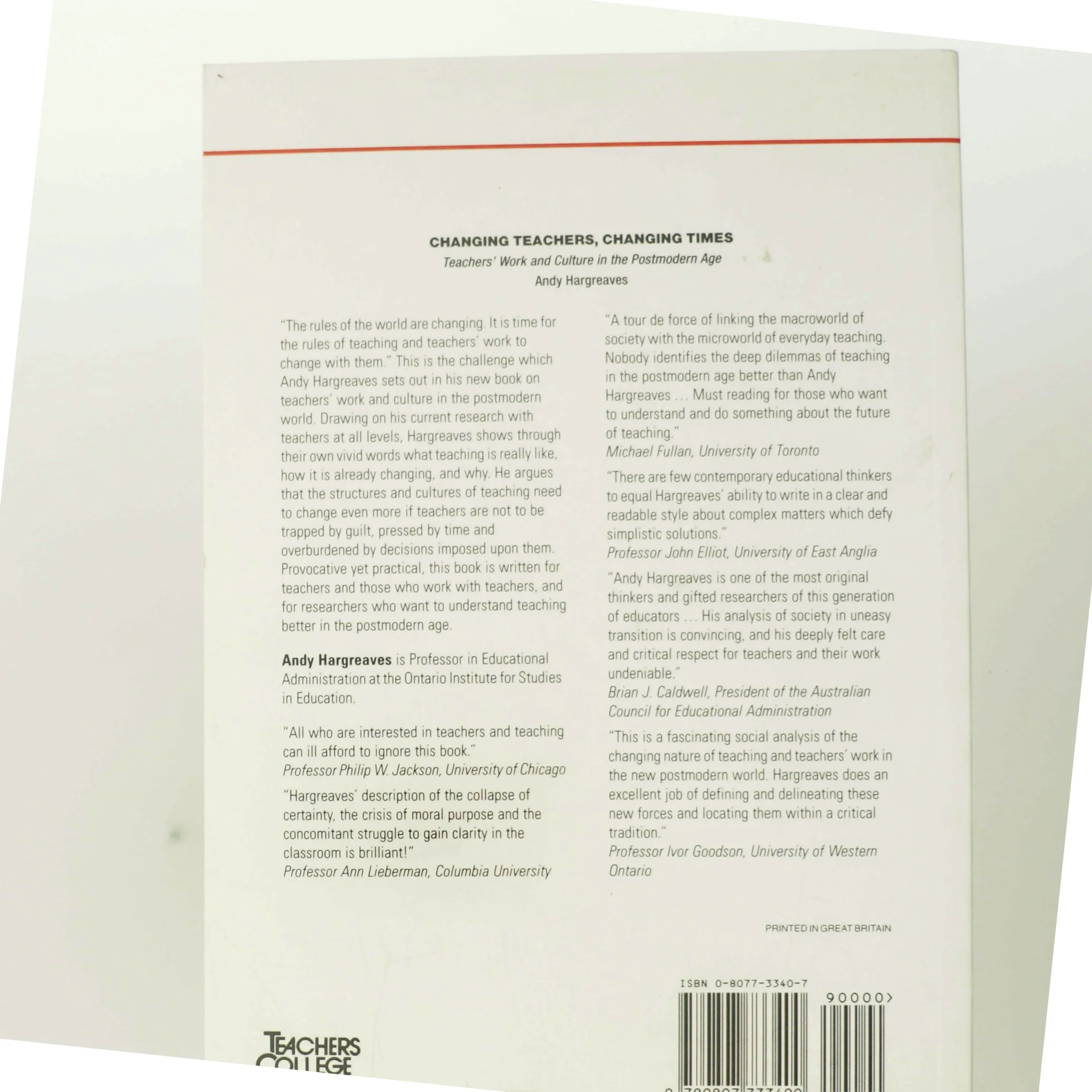 Changing Teachers, Changing Times af Andy Hargreaves (Bog)