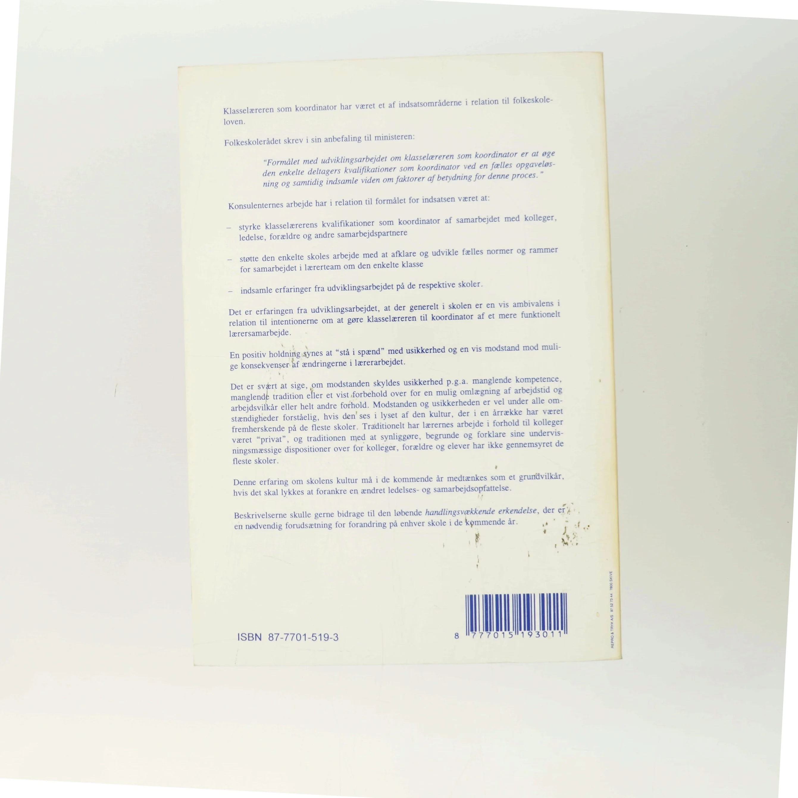 Klasselæreren som koordinator af Ole Harrit (red.) (Bog)