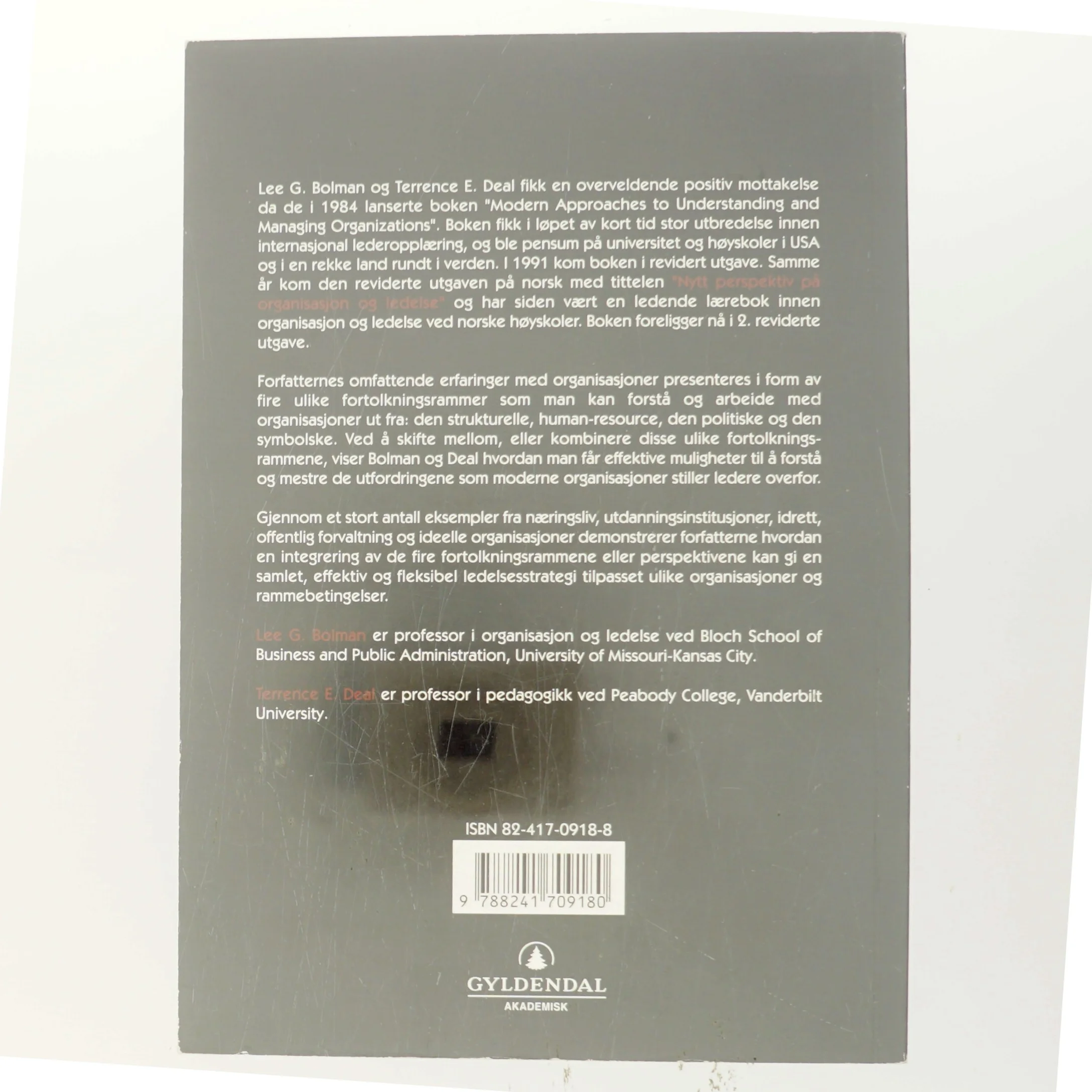Nytt perspektiv på organisasjon og ledelse : strukturer, sosiale relasjoner, politikk og symboler (Bog)