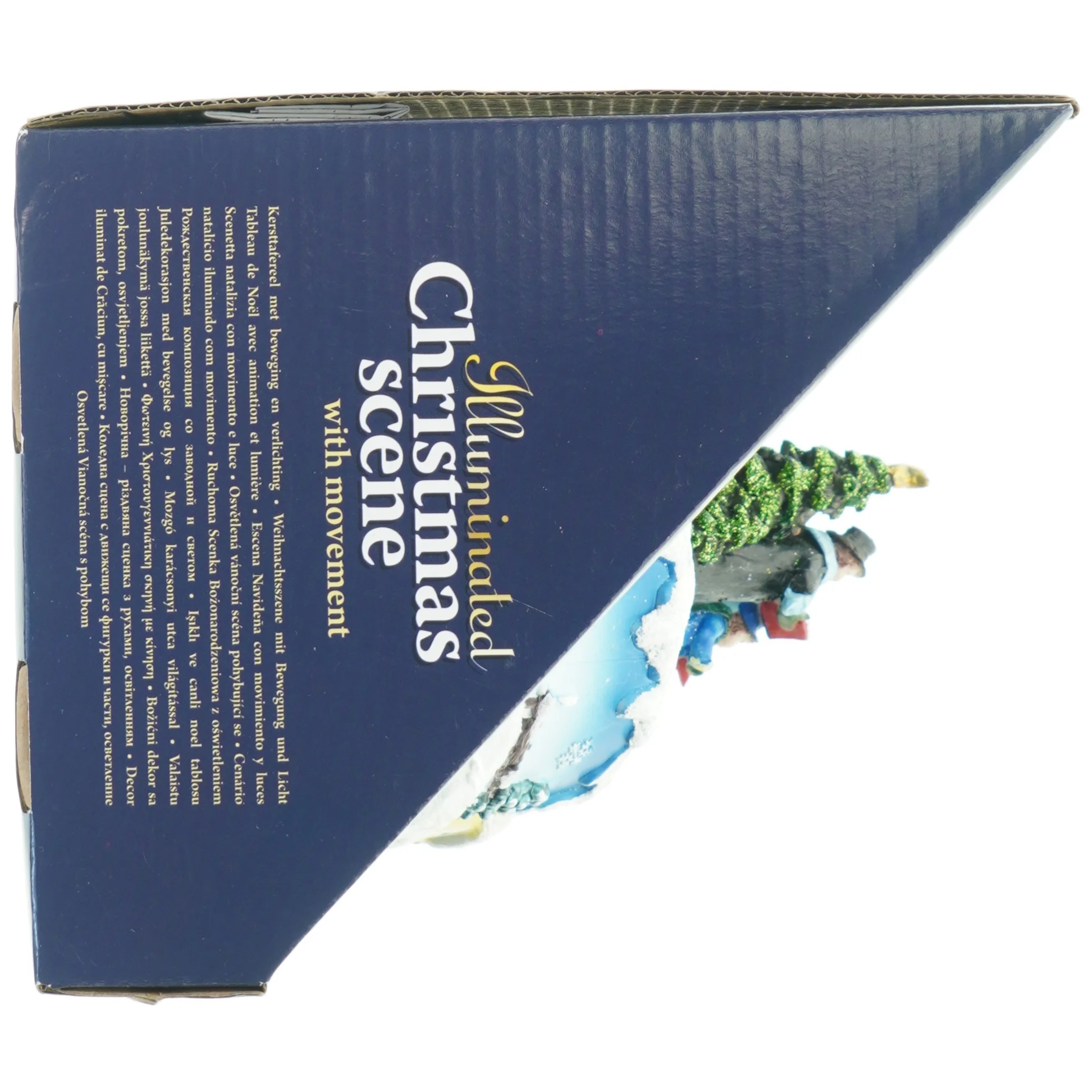 Illumineret julelandsby med bevægelse (str. 13x15 cm)