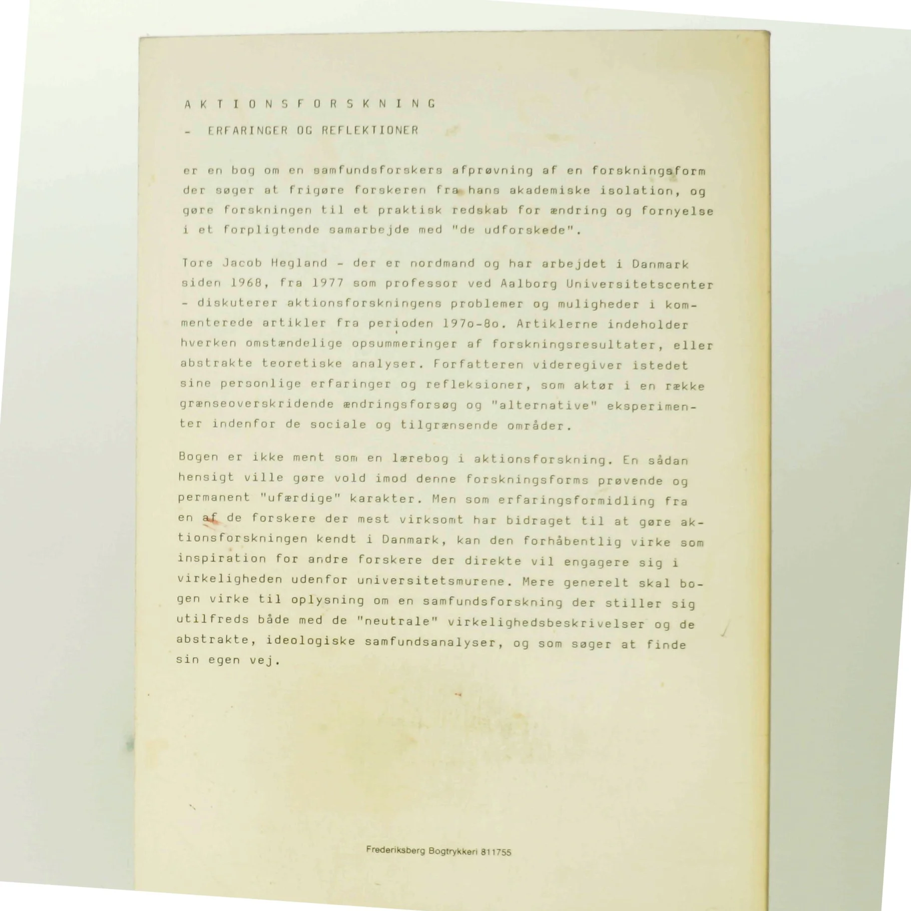 Aktionsforskning af Tore Jacob Hegland (Bog)