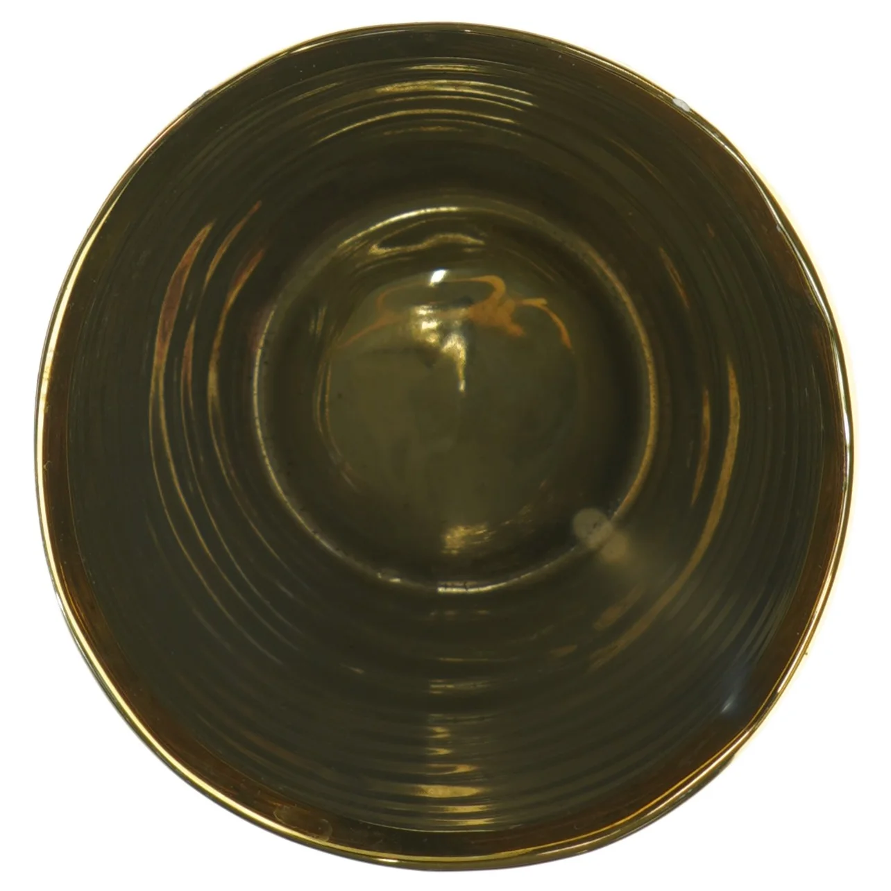 Guldfarvet dekorationspotte (str. 15x10 cm)