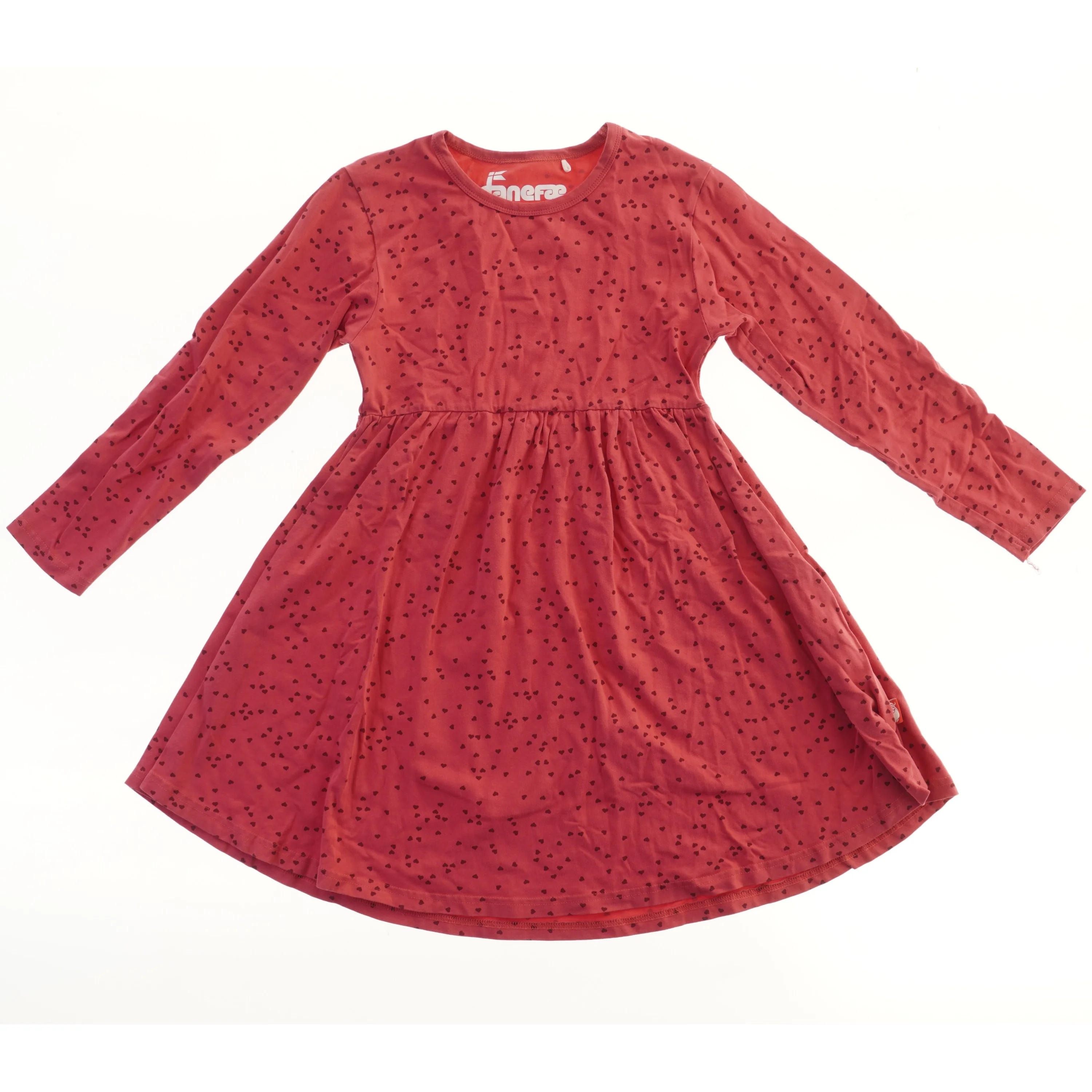 Danefæ kjole med små hjerter (str. 128)