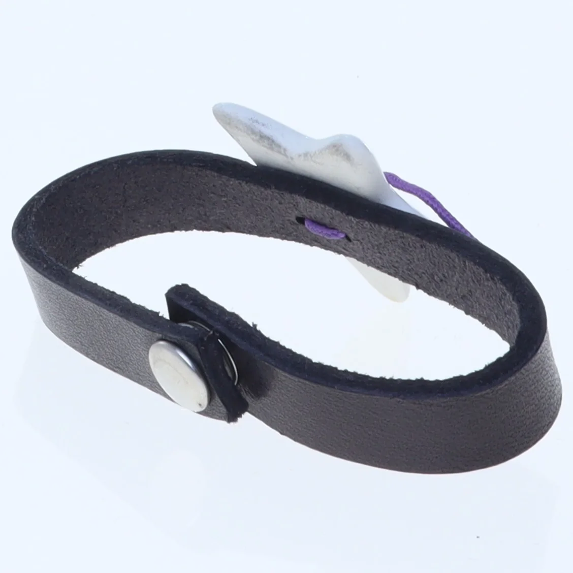 Louise Kragh læderarmbån med porcelænsstjerne fra Louise Kragh (str. Ø 5 cm)