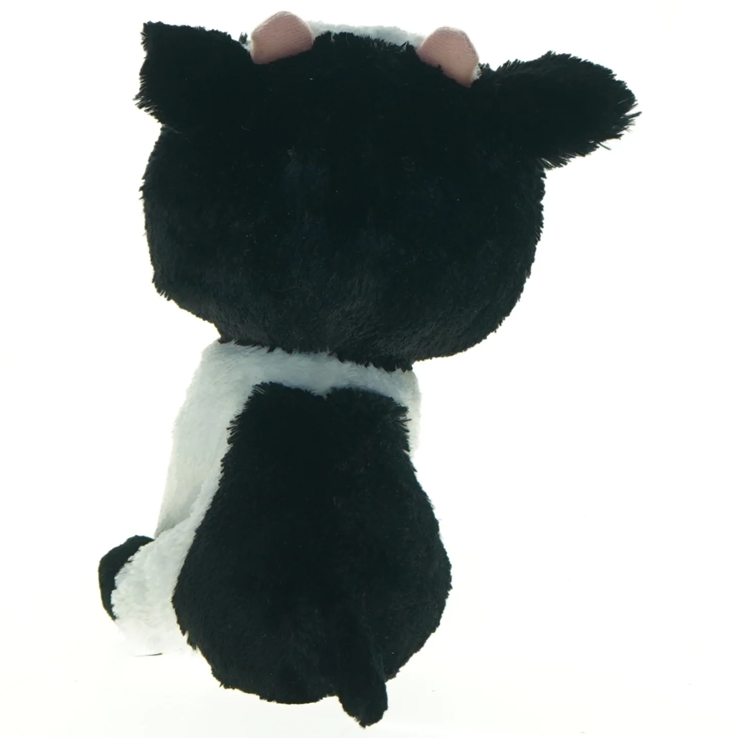 Sort og hvid tøjdyr ko (str. 15 x 9 cm)