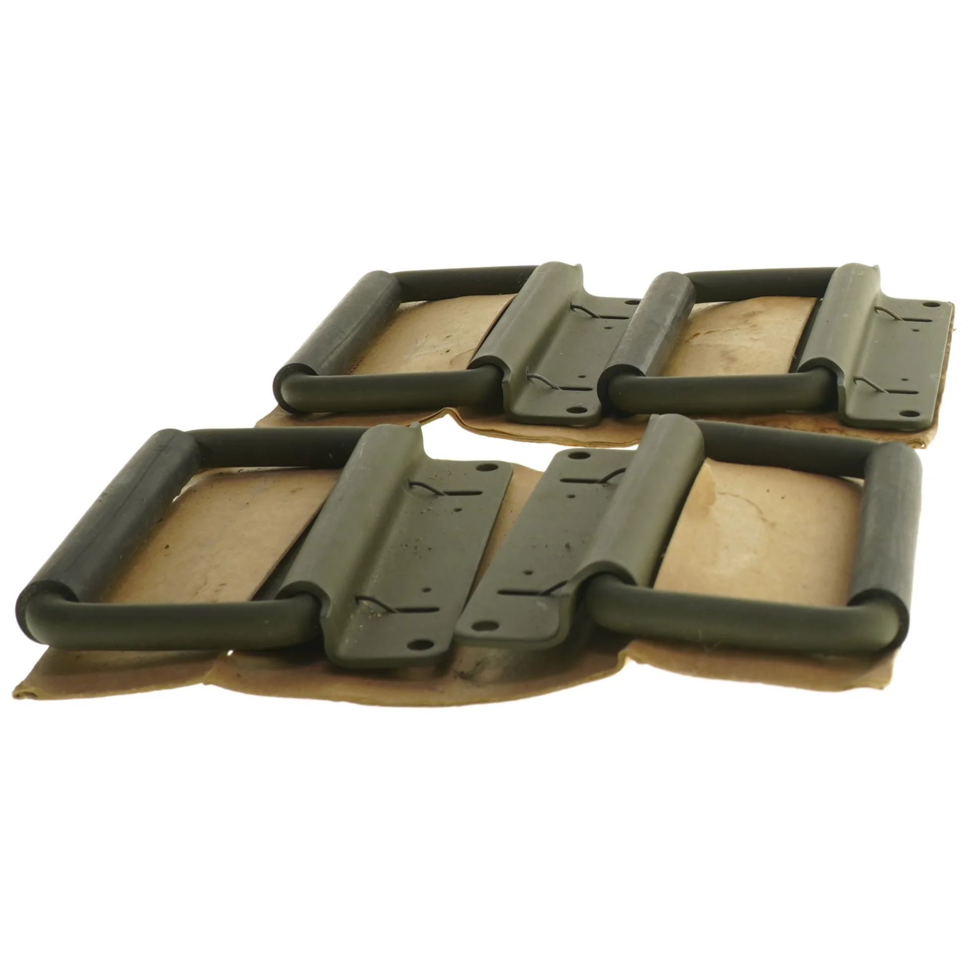 Grønlakerede håndtag til montering  kasser og andet. (str. 11,5x8 cm)