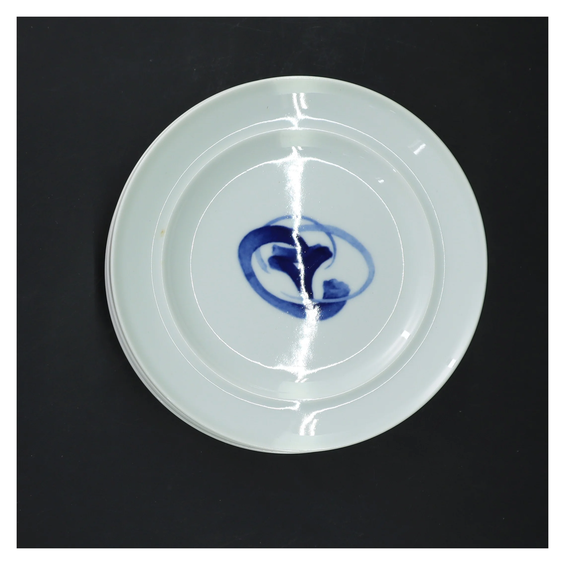 Blå Koppel porcelæn tallerkener fra Bing Og Grøndal (6 styk, ø 16,5 cm)