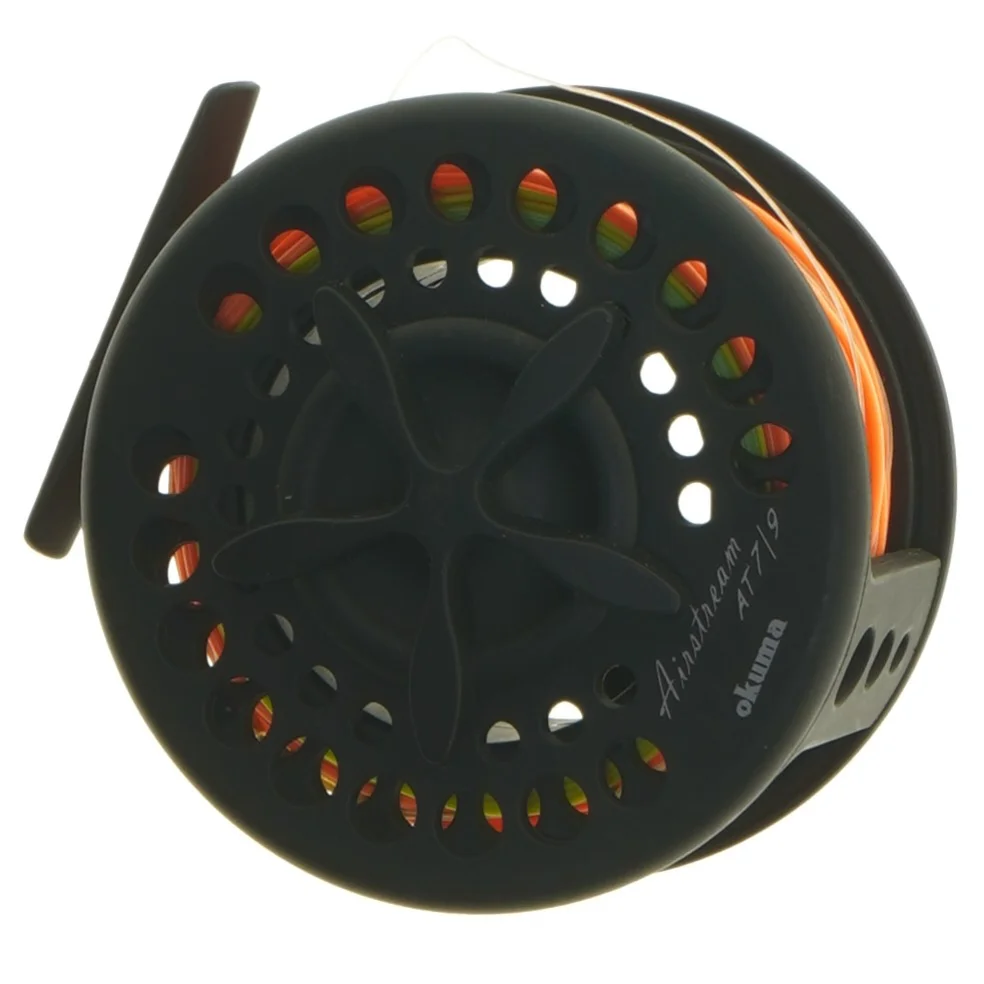 Okuma fluehjul med flydeline (str. Ø 9x h 5 cm)