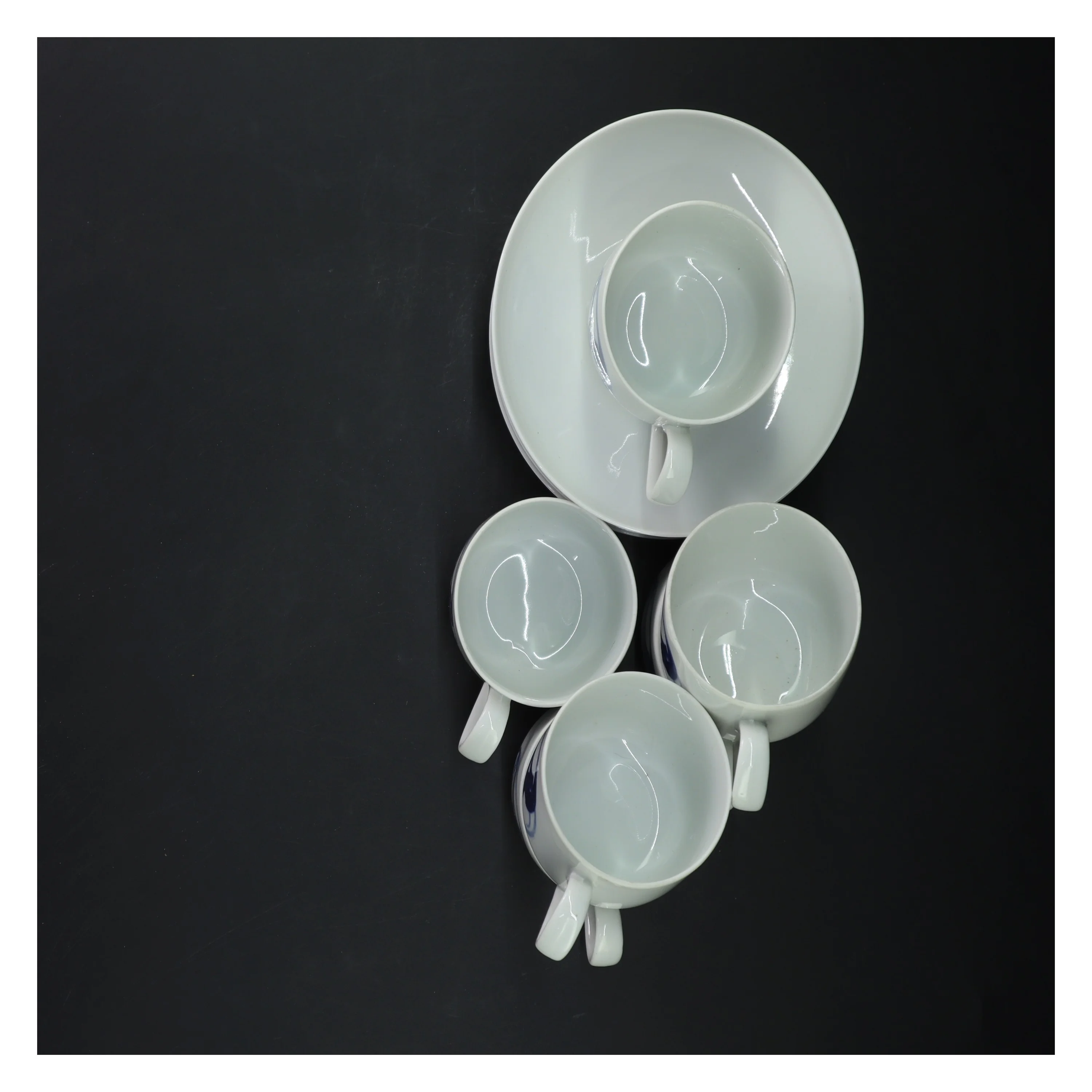 Blå Koppel. Kaffekopper med underkopper, B&G (str. 6 stk, ø 7 og ø 14,5 cm)