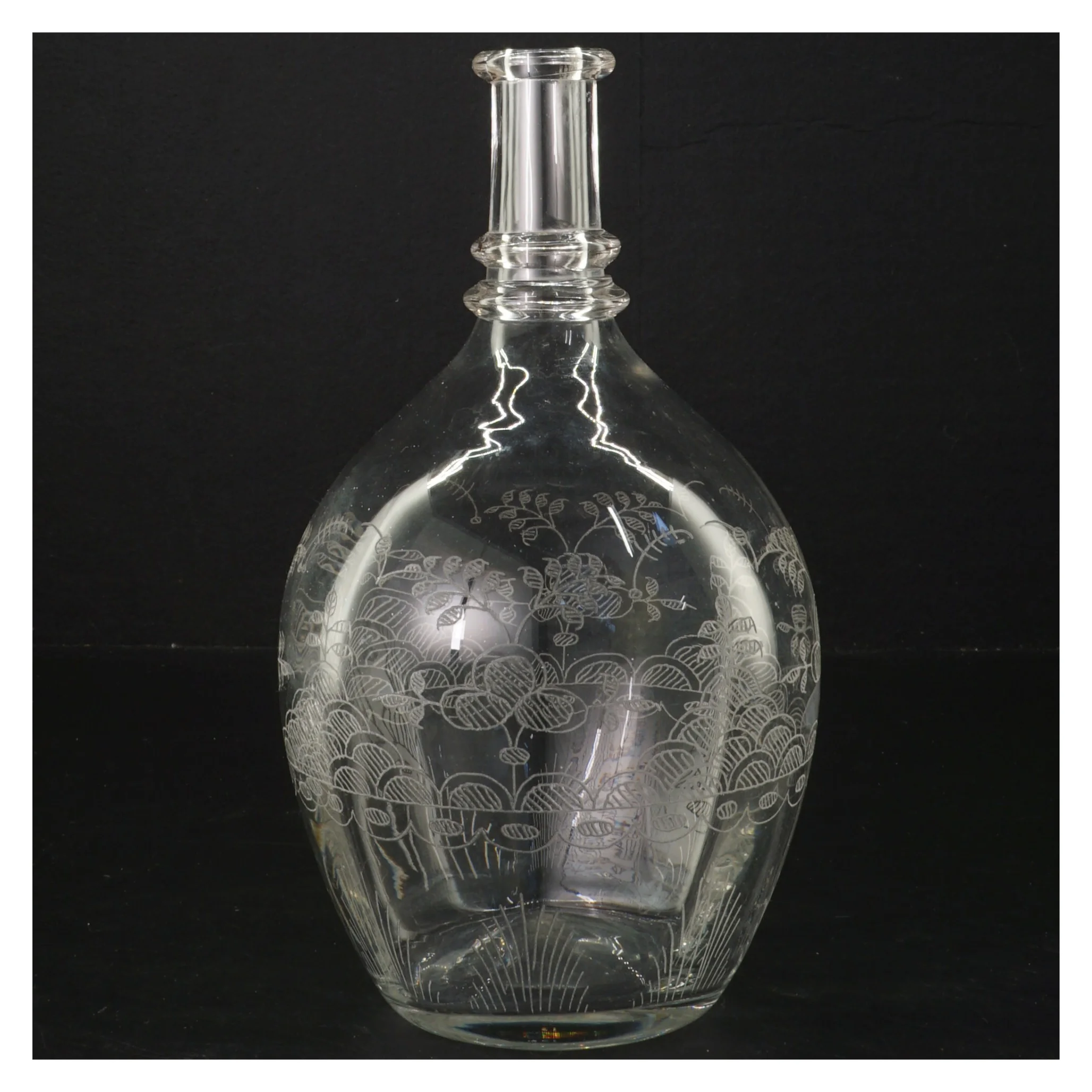 Vand/vin karaffel i glas. Holmegaard. Højde 22 cm