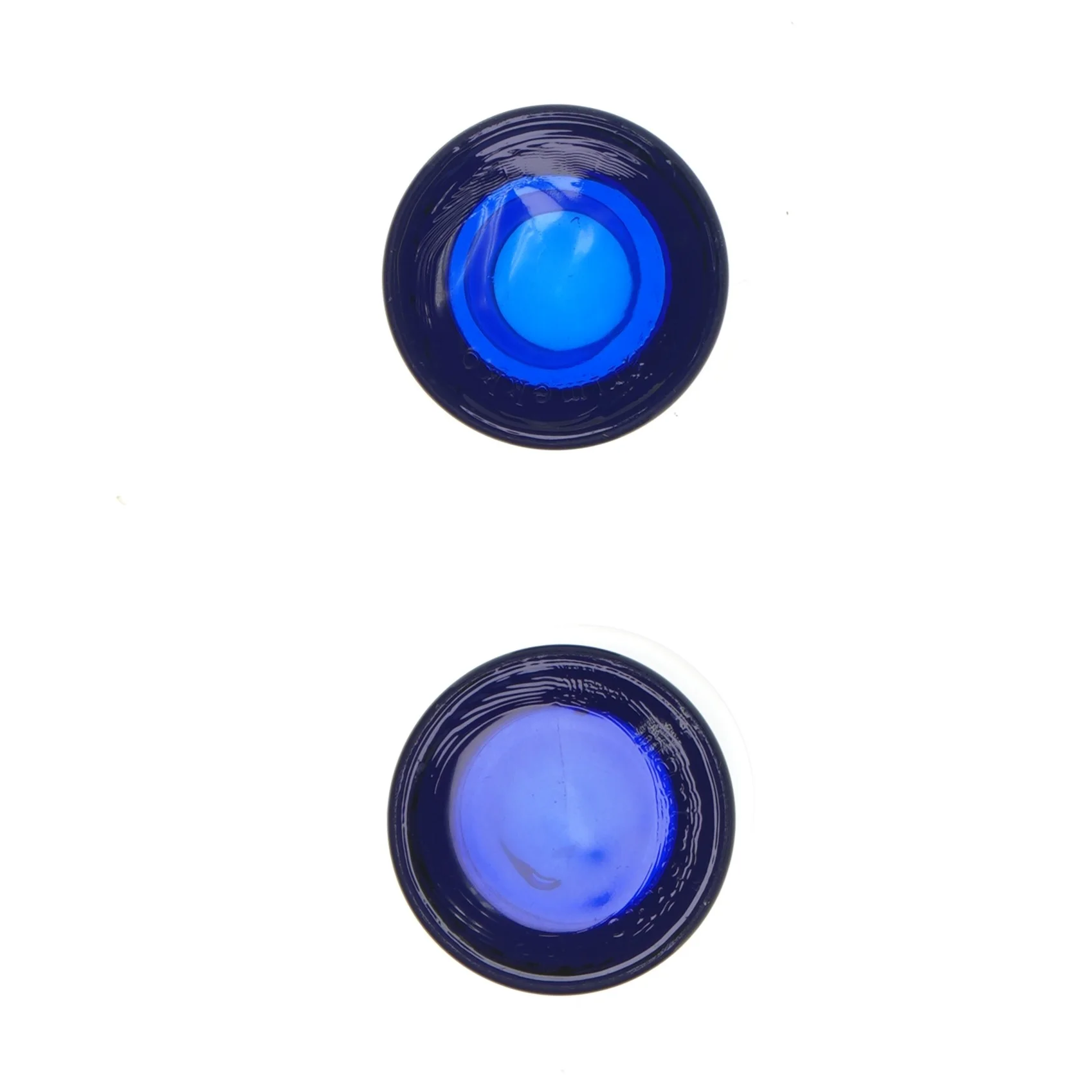 Blå glas lysestager fra Marimekko (str. Ø 6,5xh6 cm)