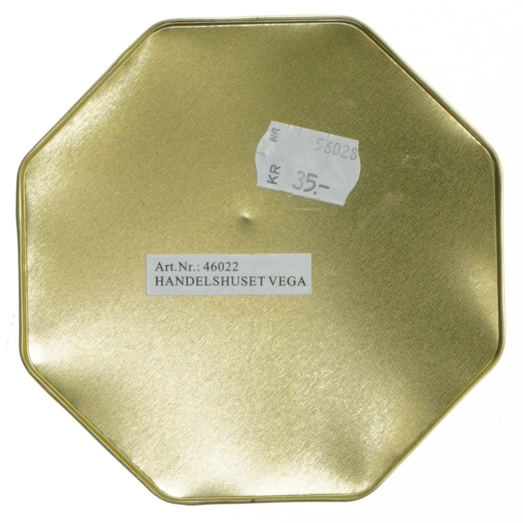 Dekorativ metaldåse (str. 11x12,5 cm)