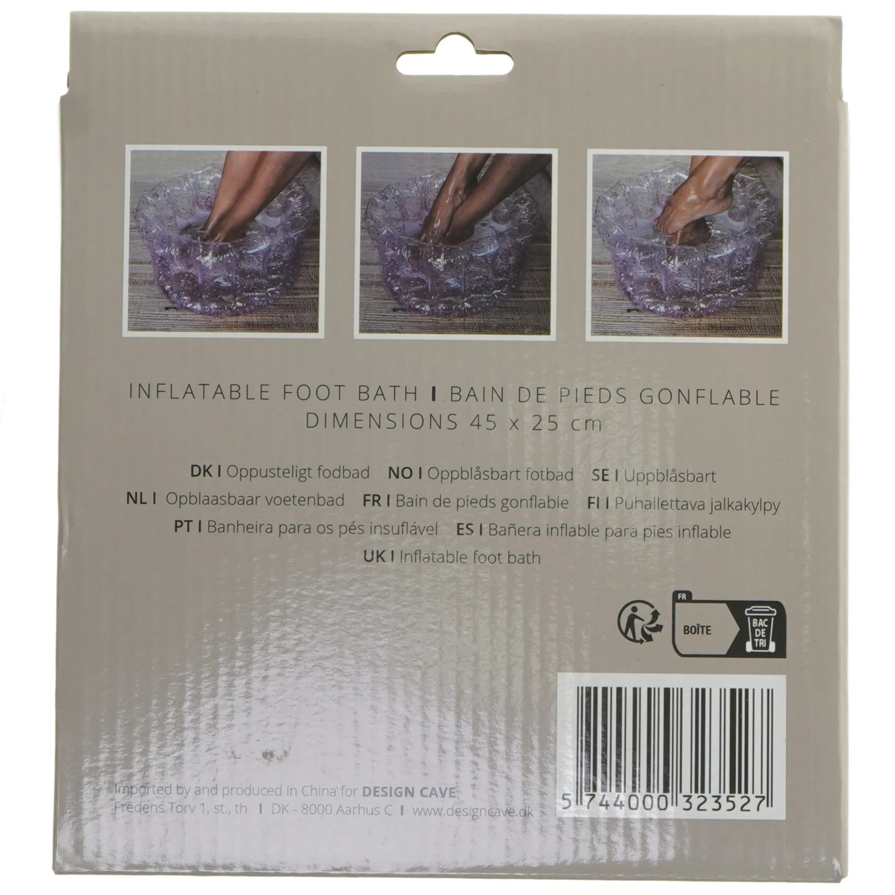 Oppustelig fodbad (str. 45x25 cm)