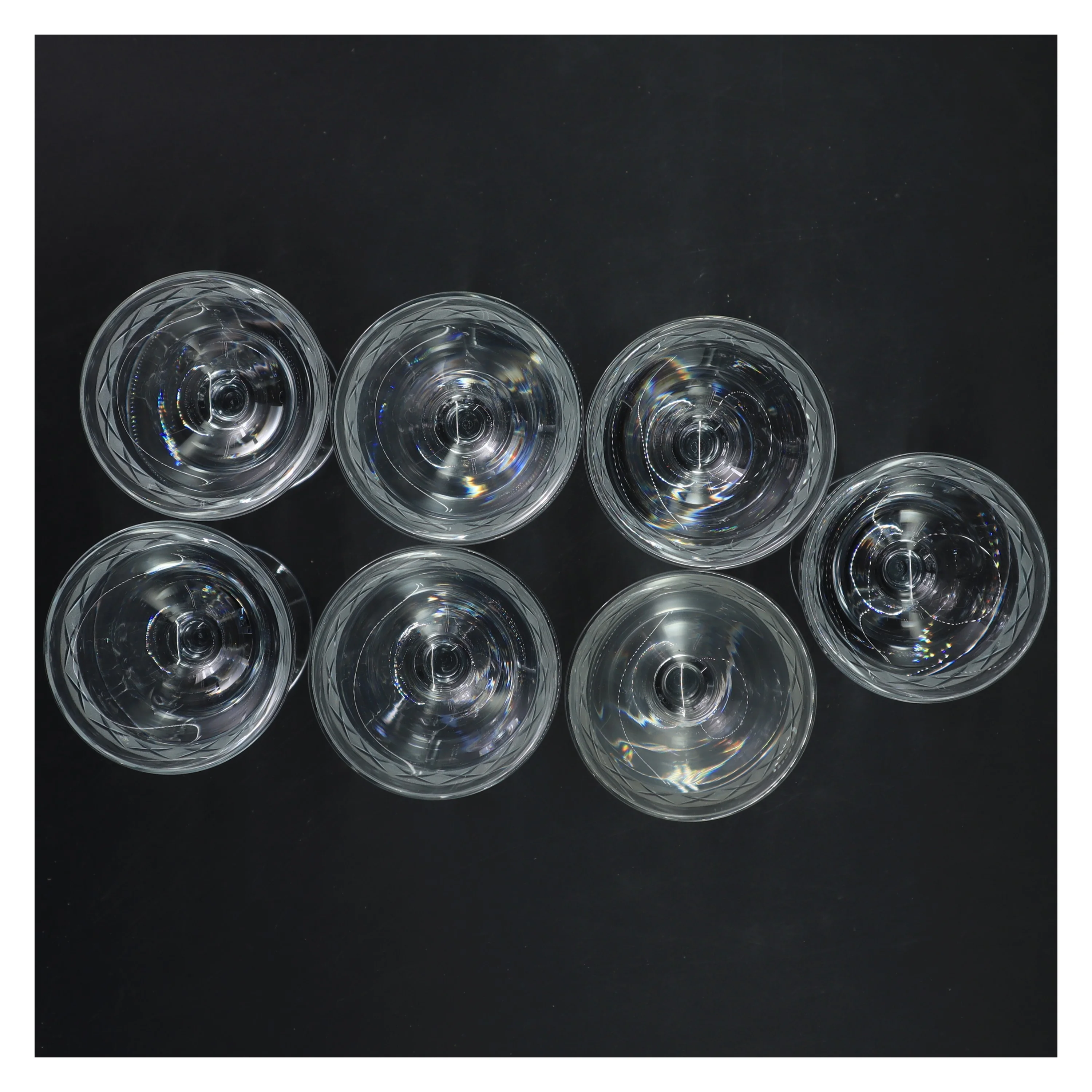 Sæt af 8 krystalglas fra Holmegaard, Ejby (str. Ø 7x12 cm)