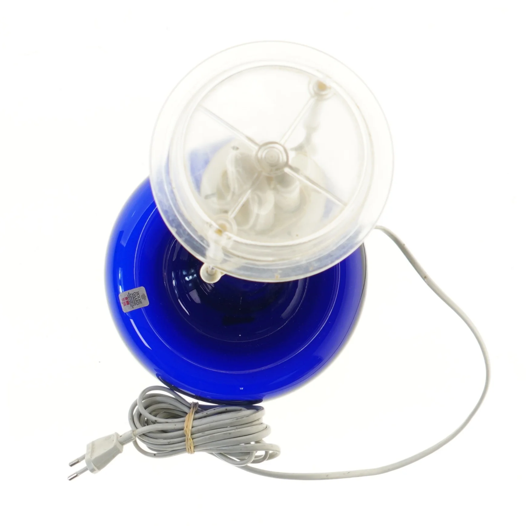 Blå bordlampe fra Holmegaard (str. 50,5 cm)