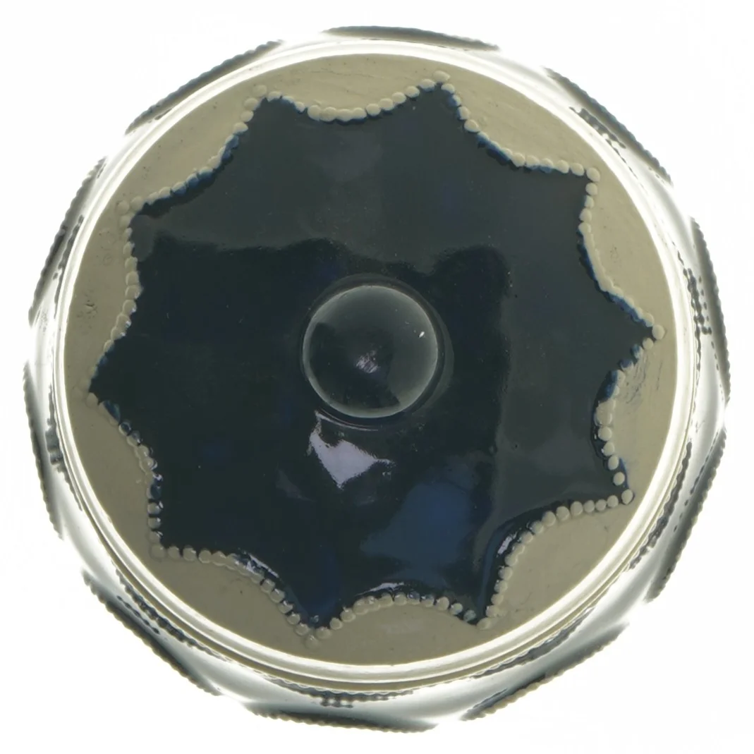 Keramisk krukke med låg (str. 11x9 cm)