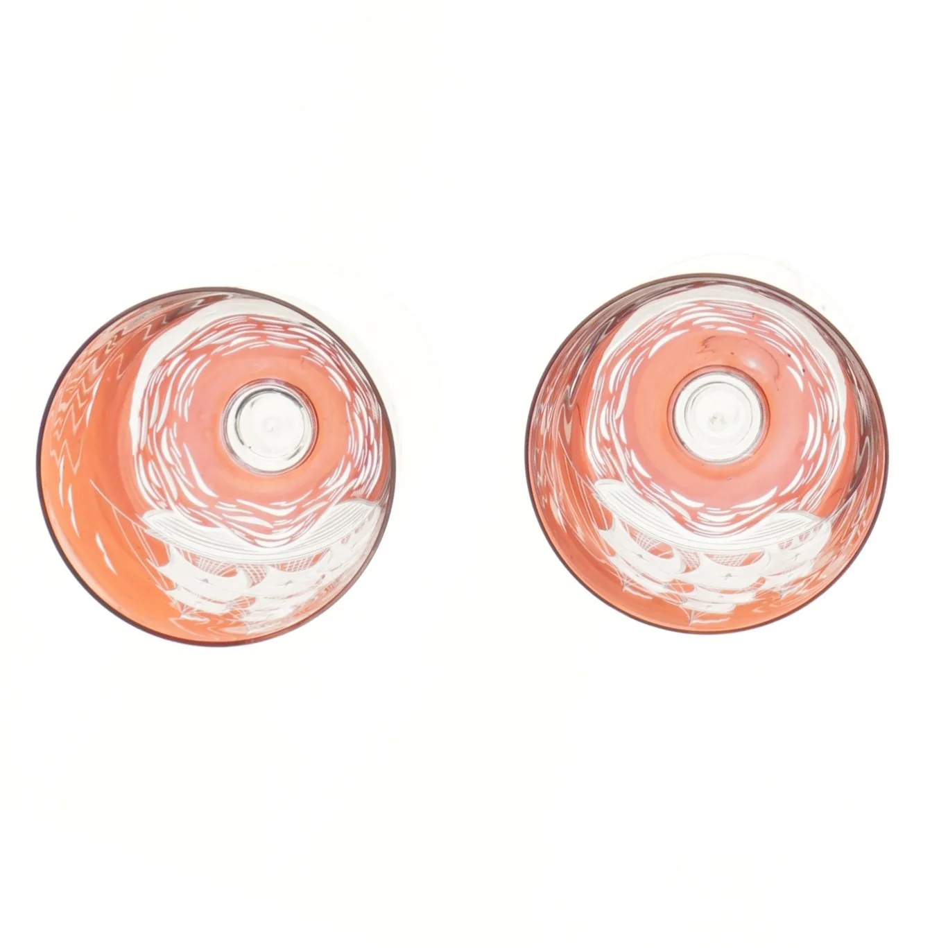 Rødvinsglas med skibsmotiv (str. Ø 10 cm længde 18,5 cm)