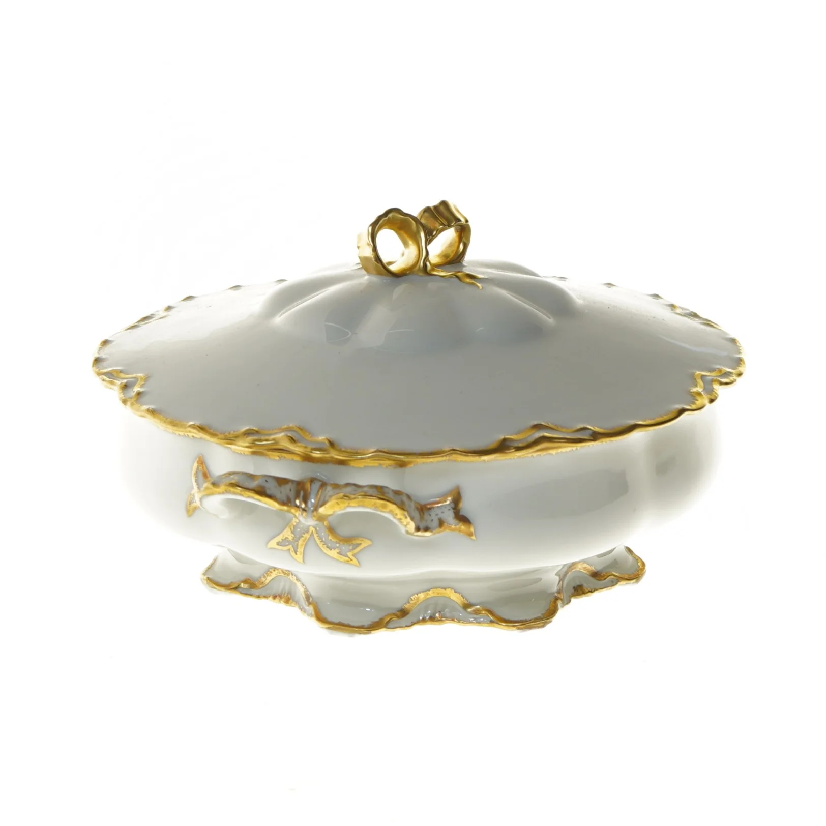 porcelæns skål med låg fra Haviland (str. Ø 21x8 cm)