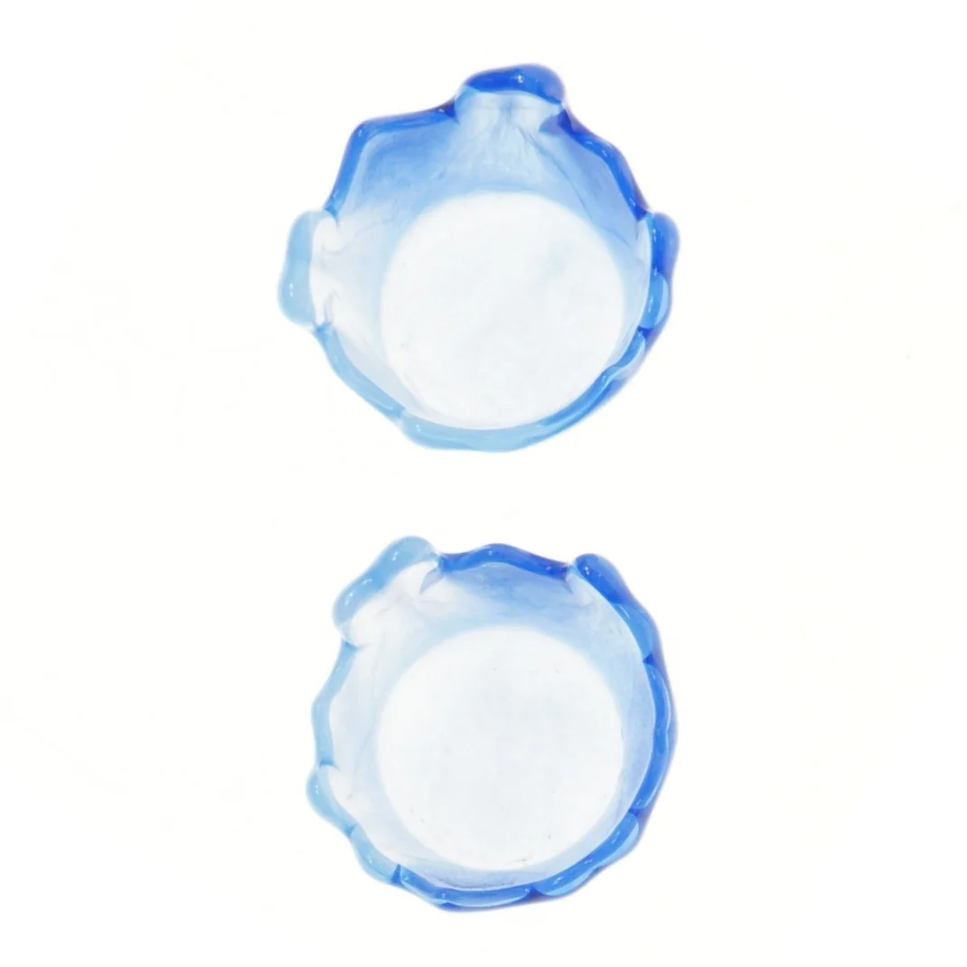 Blå glasstager (str. 9x8,5 cm)