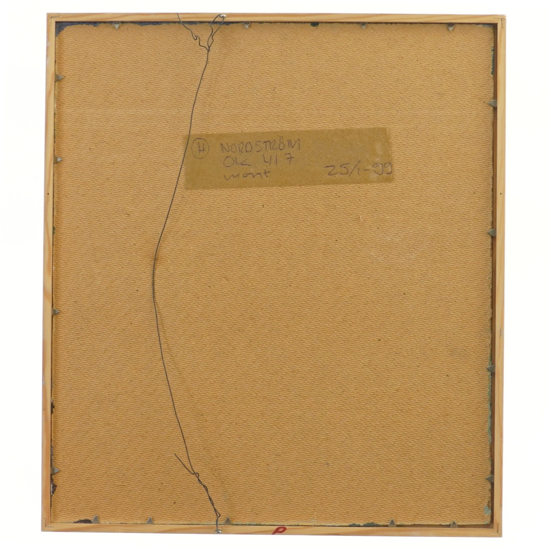 Abstrakt maleri med ramme (str. 35,5x31,5 cm)