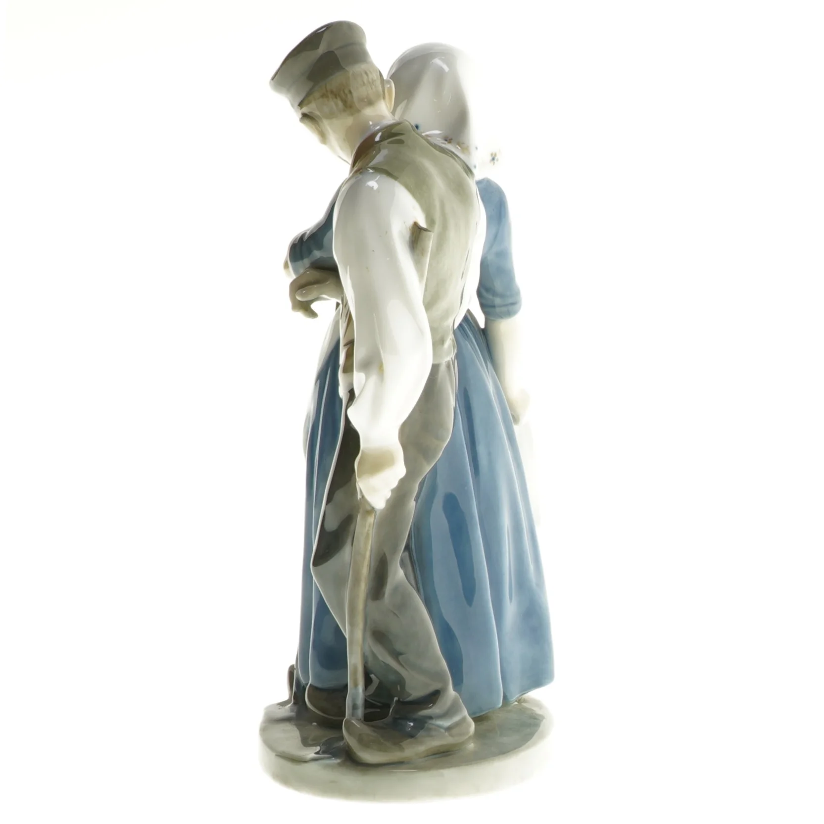 Porcelænsfigur af landmandspar fra Royal Copenhagen (str. 20 cm)