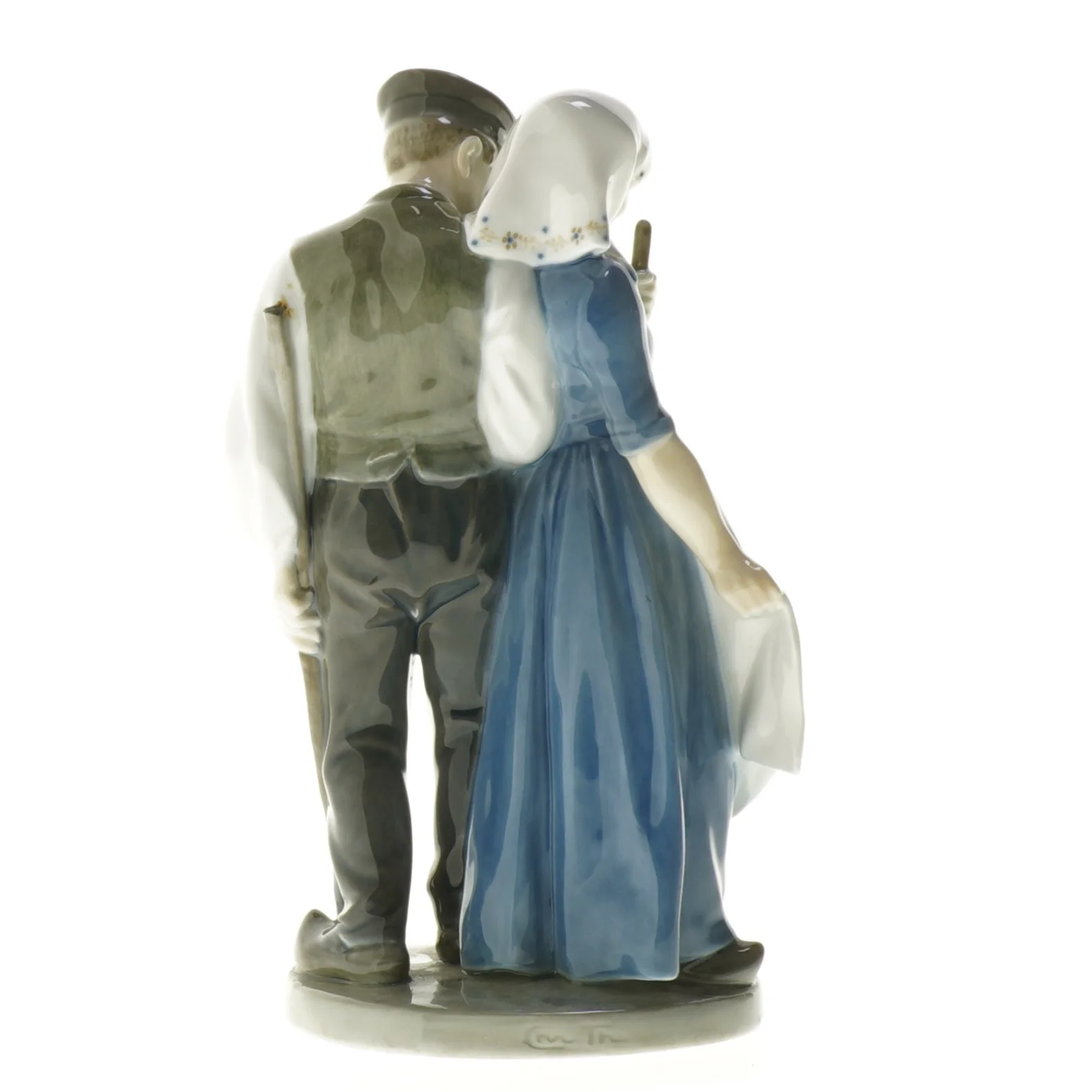 Porcelænsfigur af landmandspar fra Royal Copenhagen (str. 20 cm)