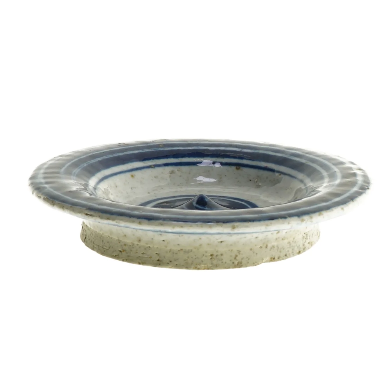 Skål med blå spiraldesign fra Atelje Sweden (str. Ø 15,5 cm)