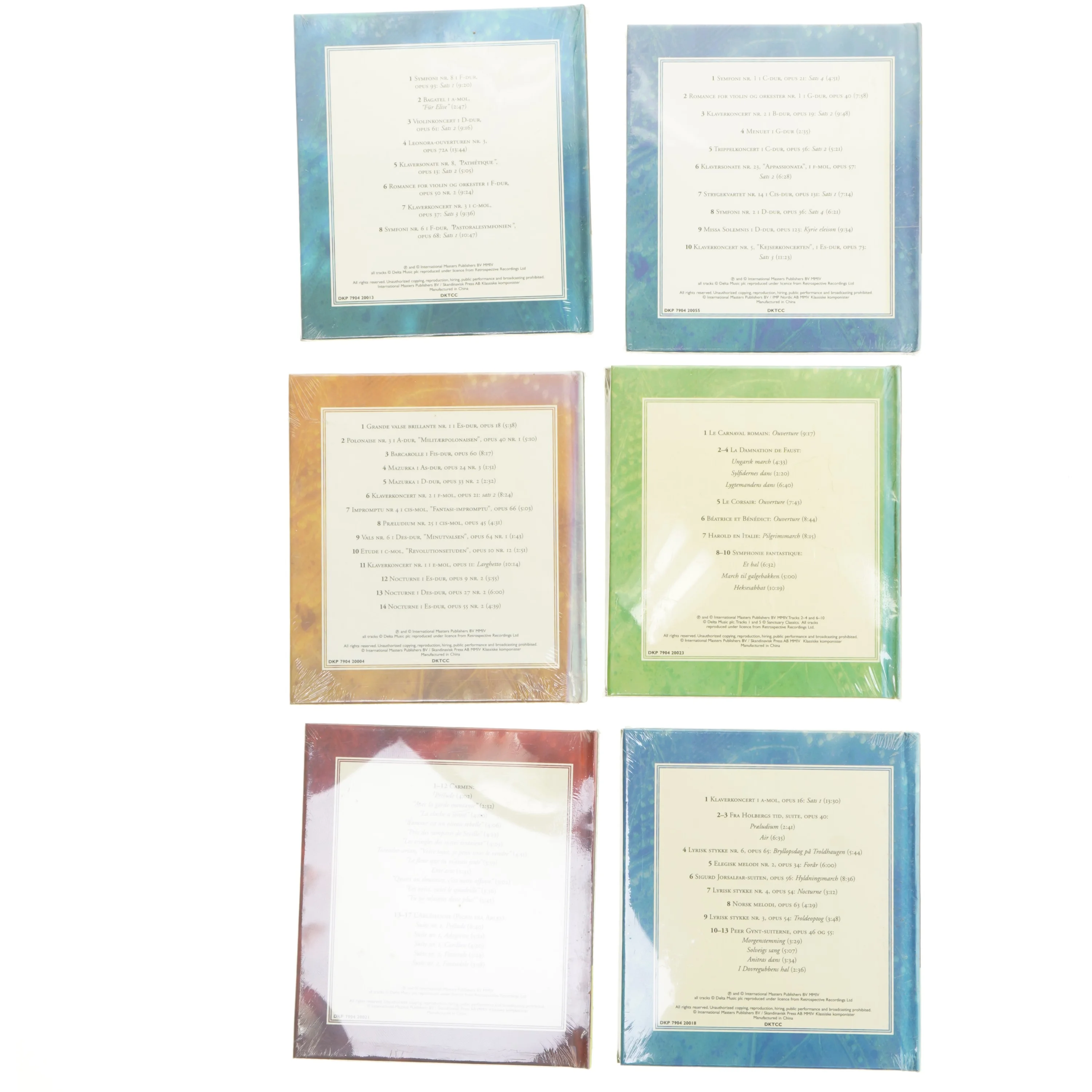 Samling af klassiske komponist cd'er (str. 13,5x15, 6 styk cm) (Bog)