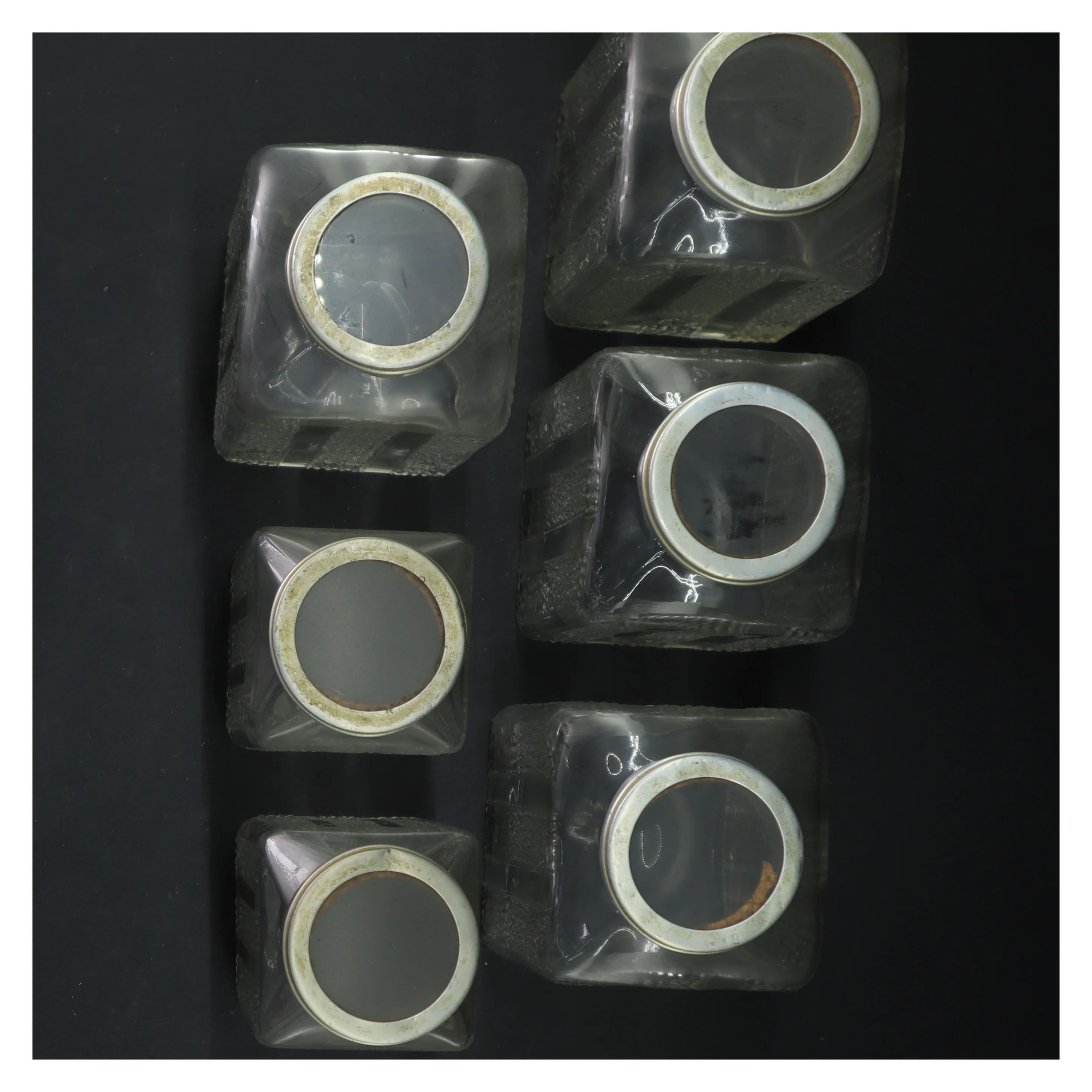 Vintage glas opbevaringsbeholder (str. 13-15 cm)