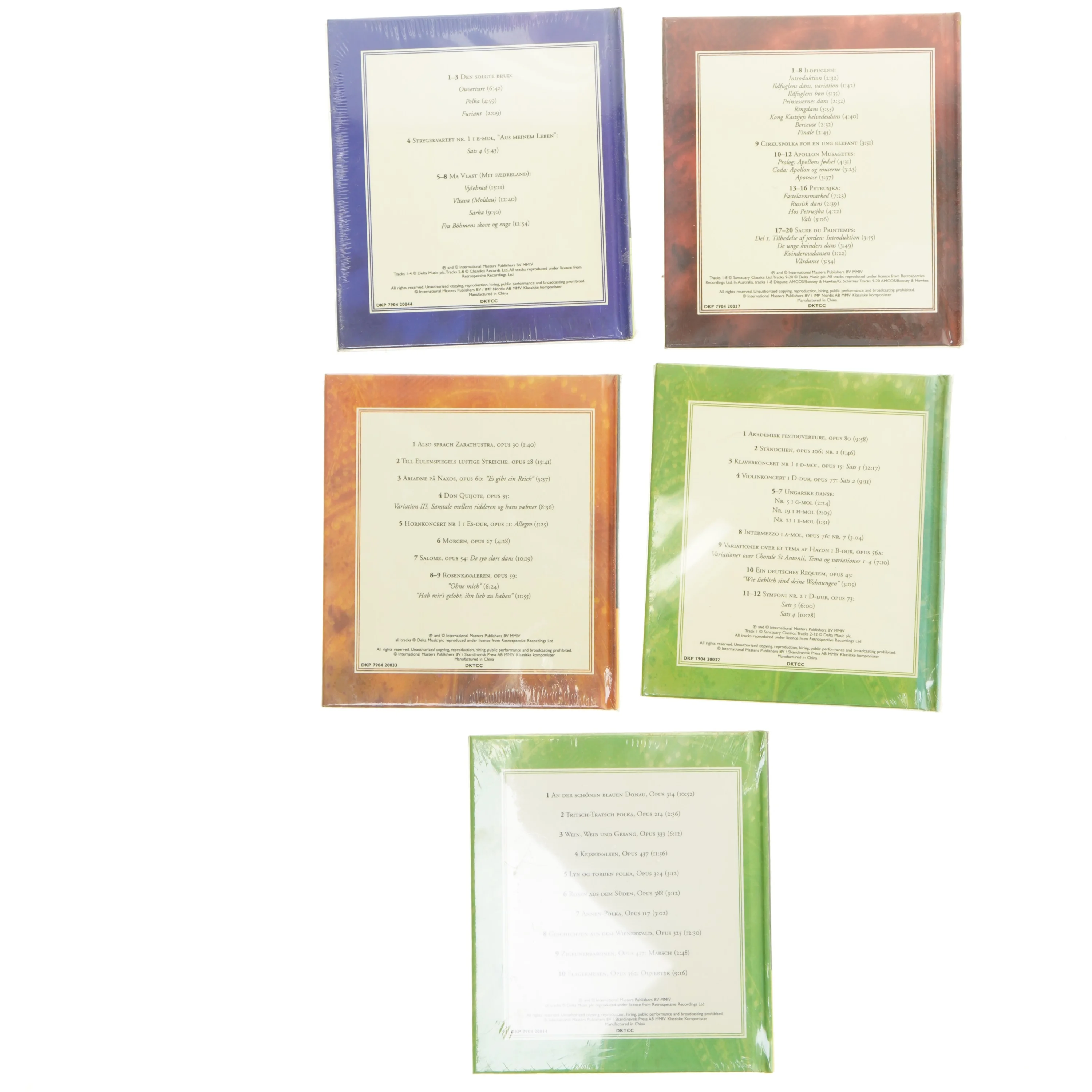 Samling af klassiske komponist-cd'er (str. 13,5x15, 5 styk cm)
